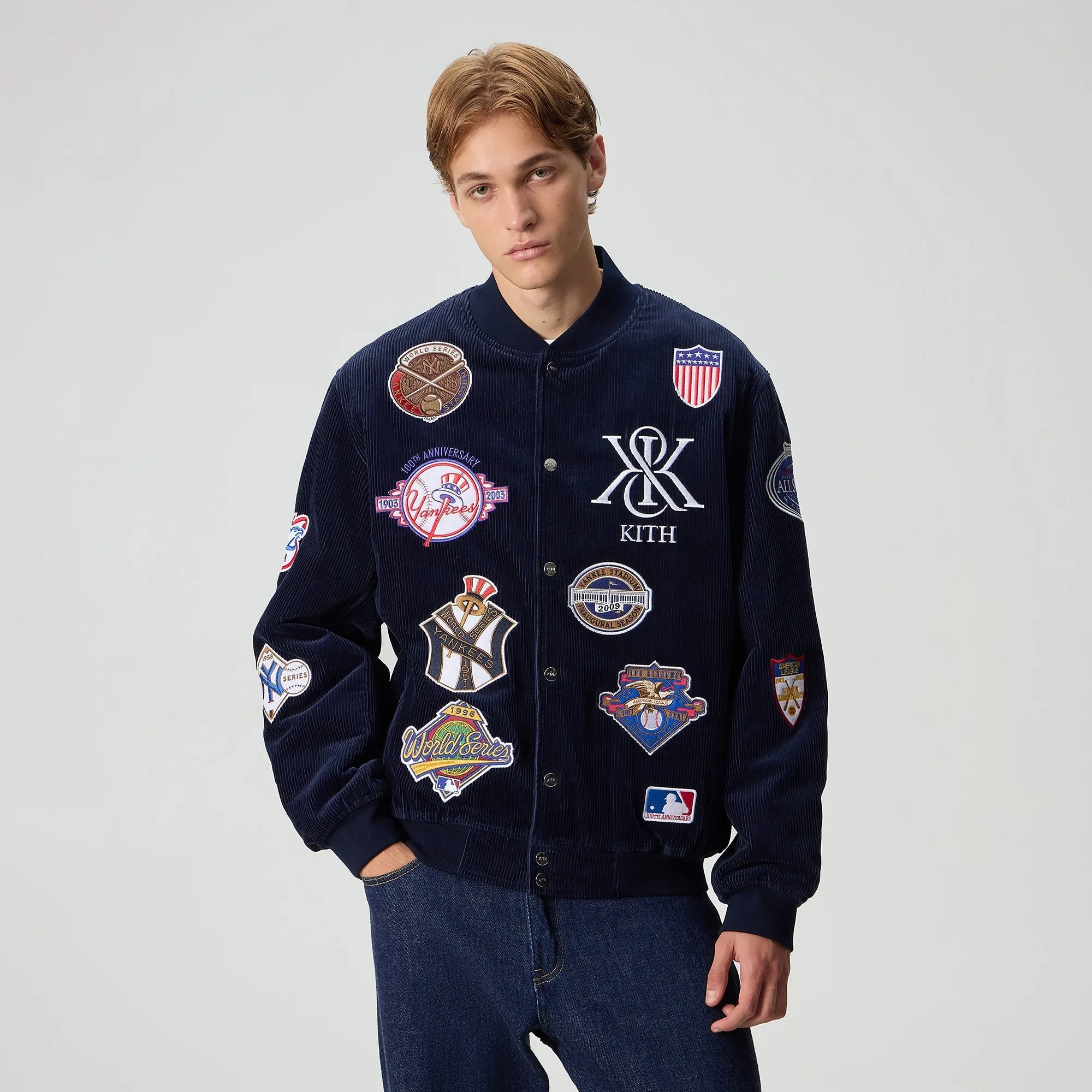 Kith for the New York Yankees Corduroy Avery Bomber Jacket - Nocturnal AntiStatic Inner Layer