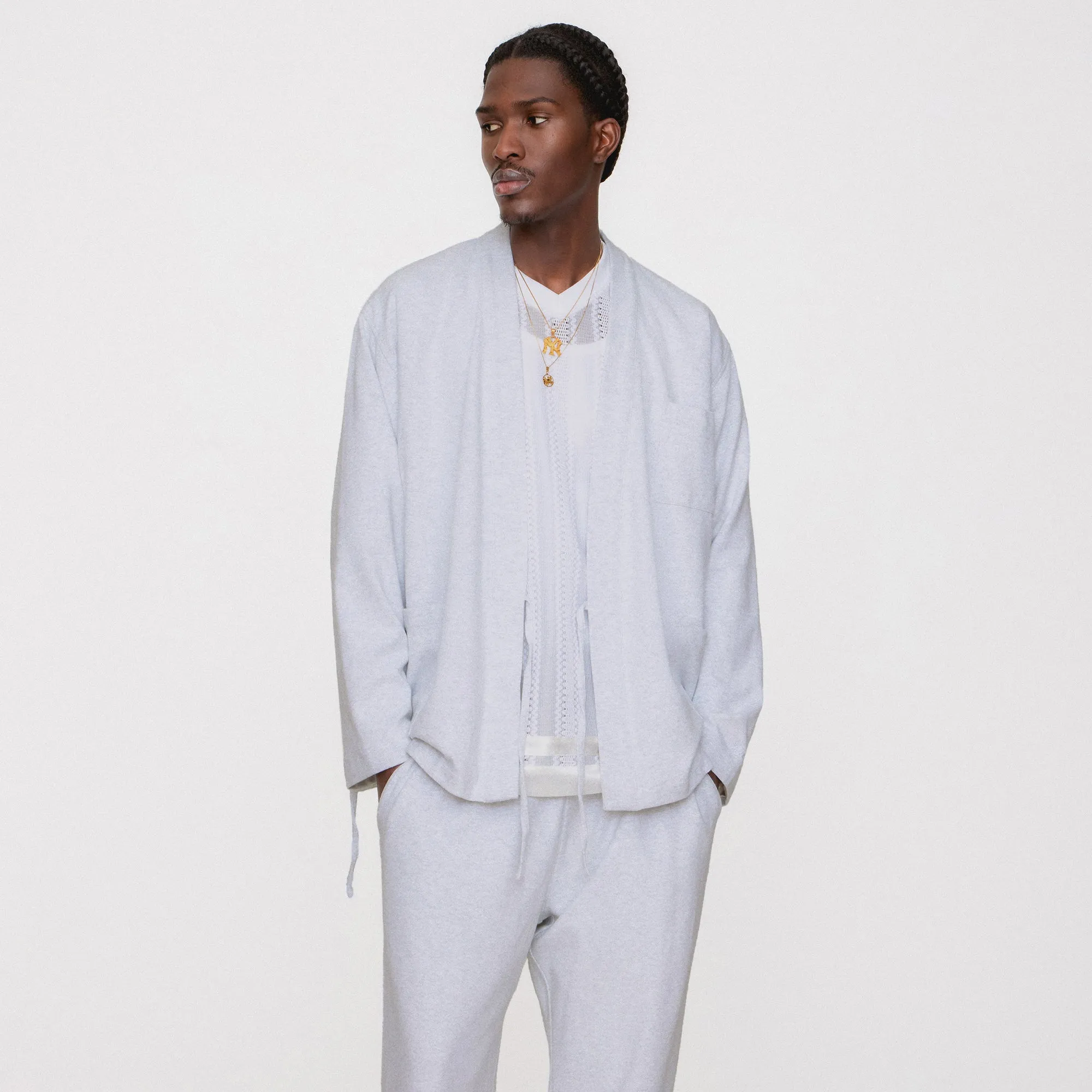 Kith Interlock Karter Gi - Light Heather Grey ReinforcedElasticHem
