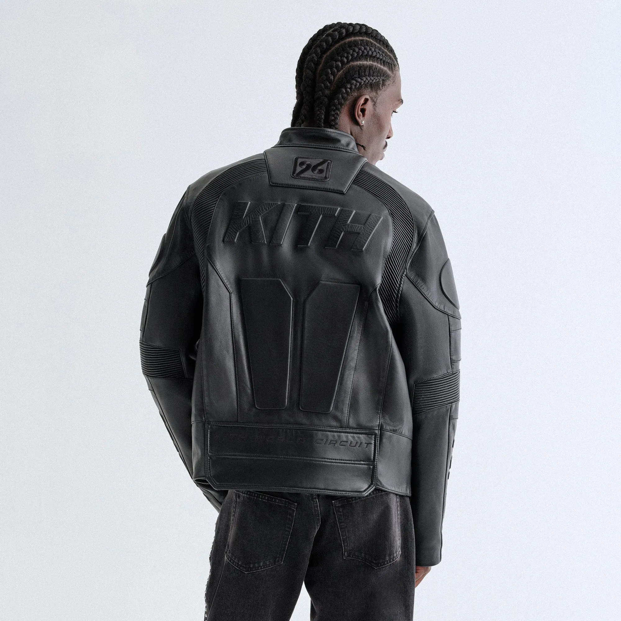Button Fastenings Kith Leather Wayne Moto Jacket - Black