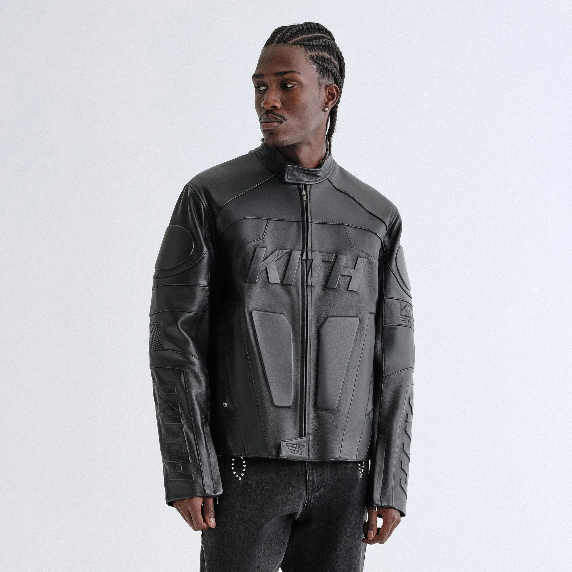 Clean Fit Kith Leather Wayne Moto Jacket - Black