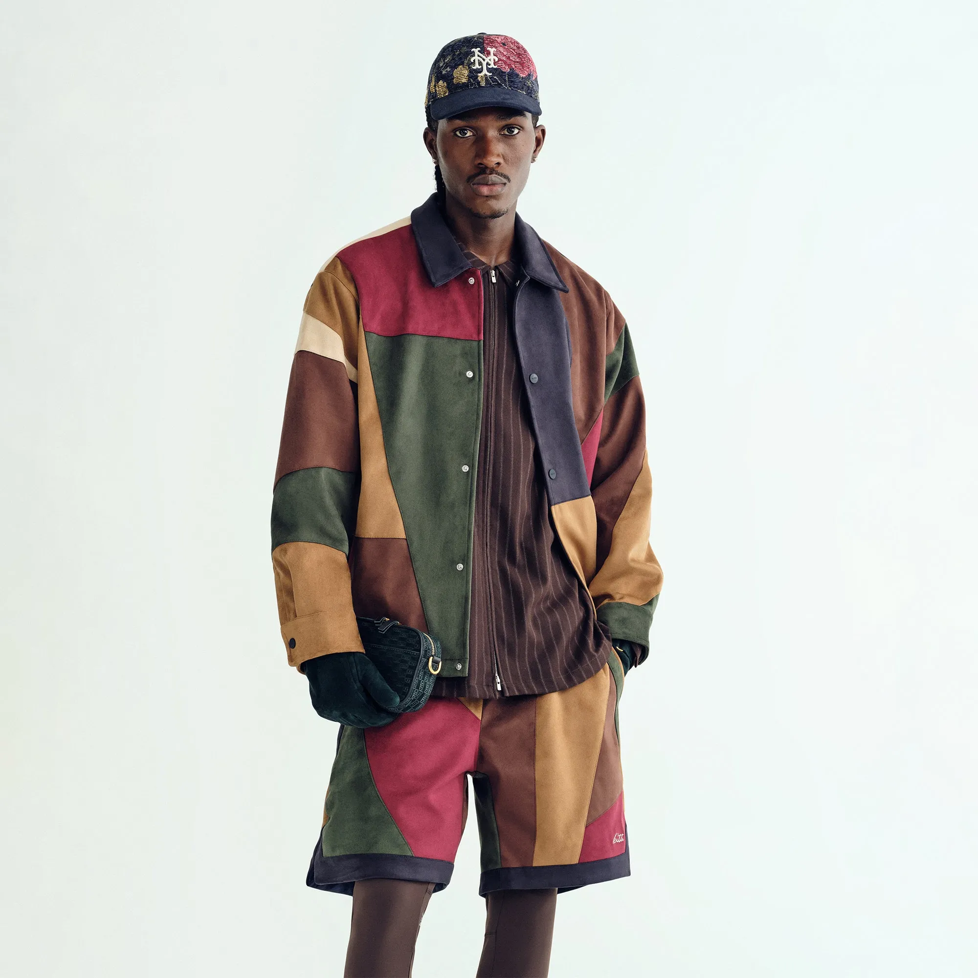 StretchFit Silhouette Kith Microsuede Patchwork Pirlo Jacket - Nocturnal