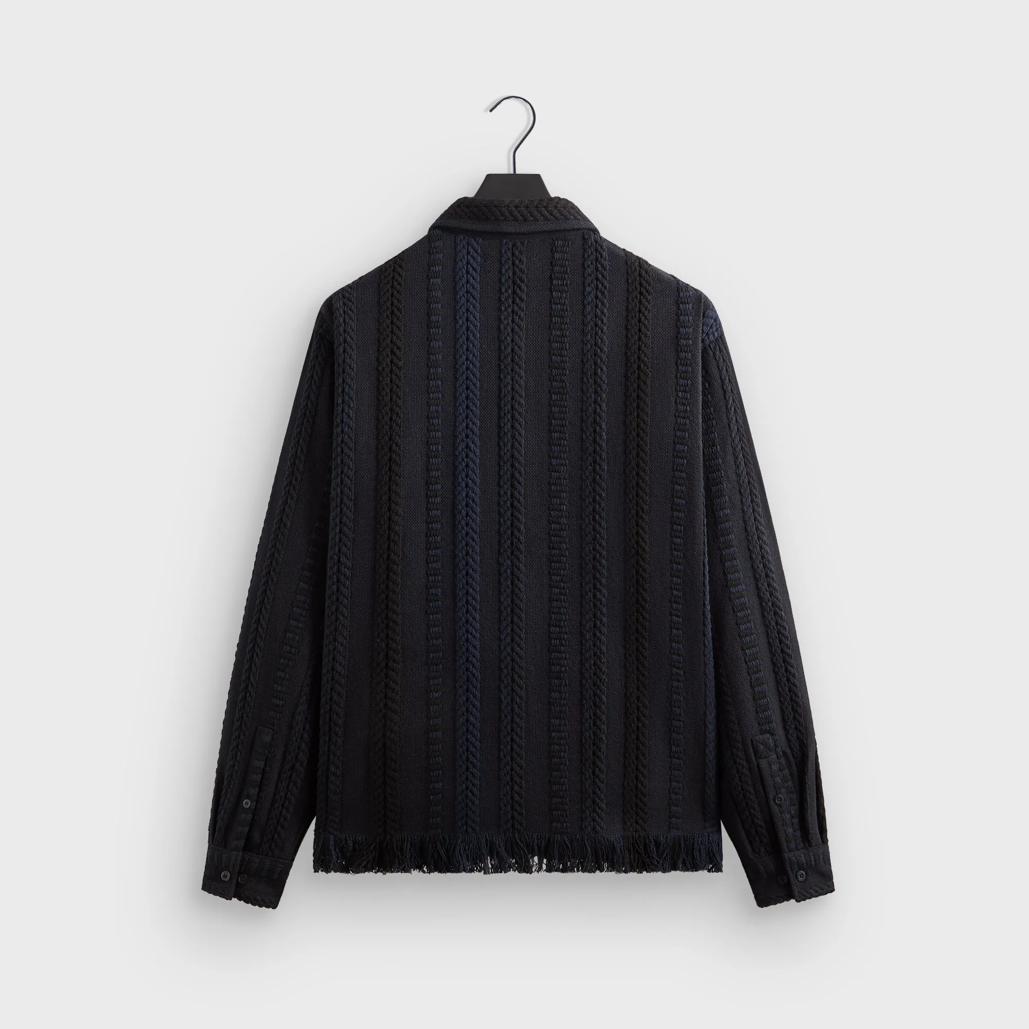 Kith Mixed Stripe Tweed Boxy Collared Overshirt - Nocturnal Basic Essential Layer