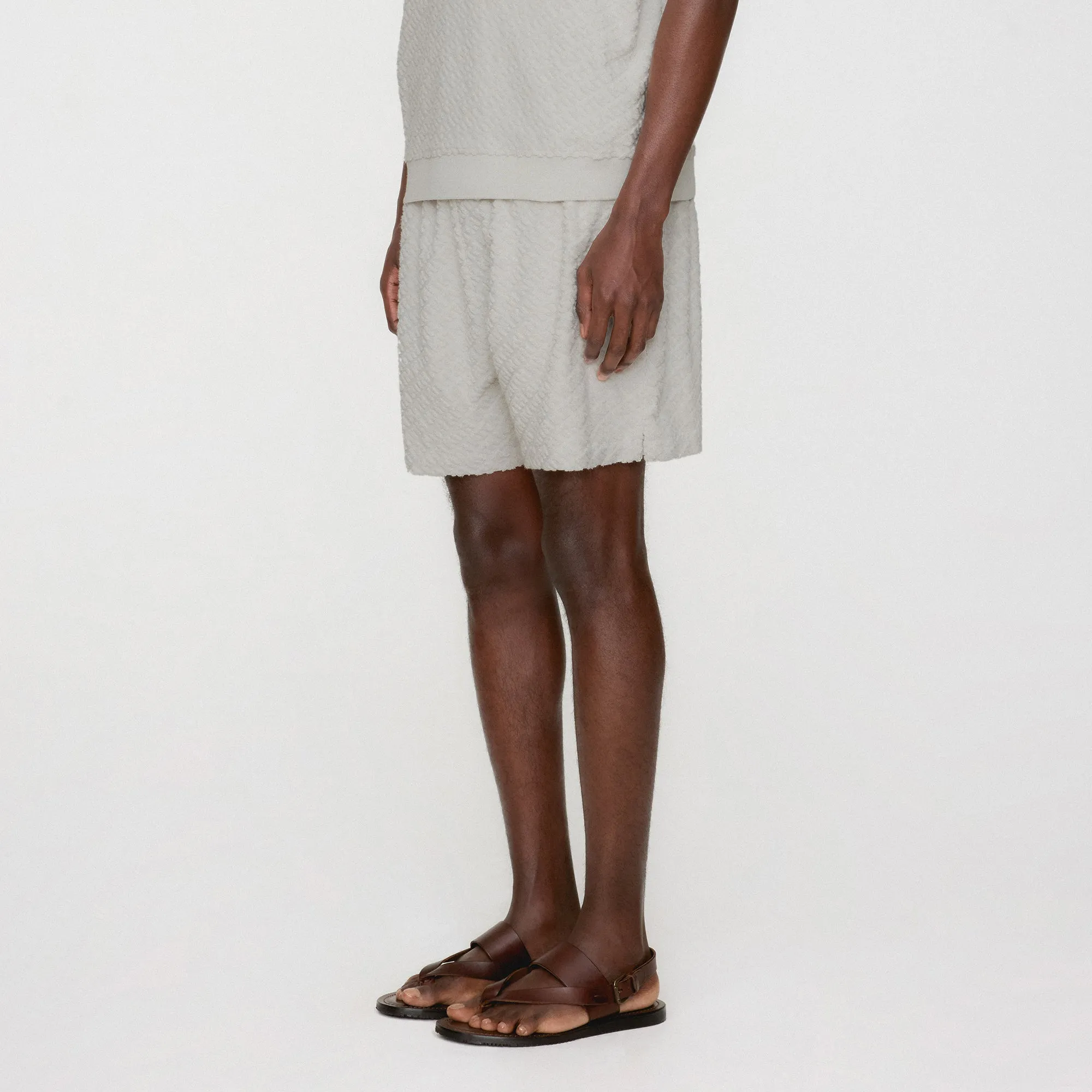 barbecue outfit Weekend Style Kith Monogram Terry Graham Short - Concrete