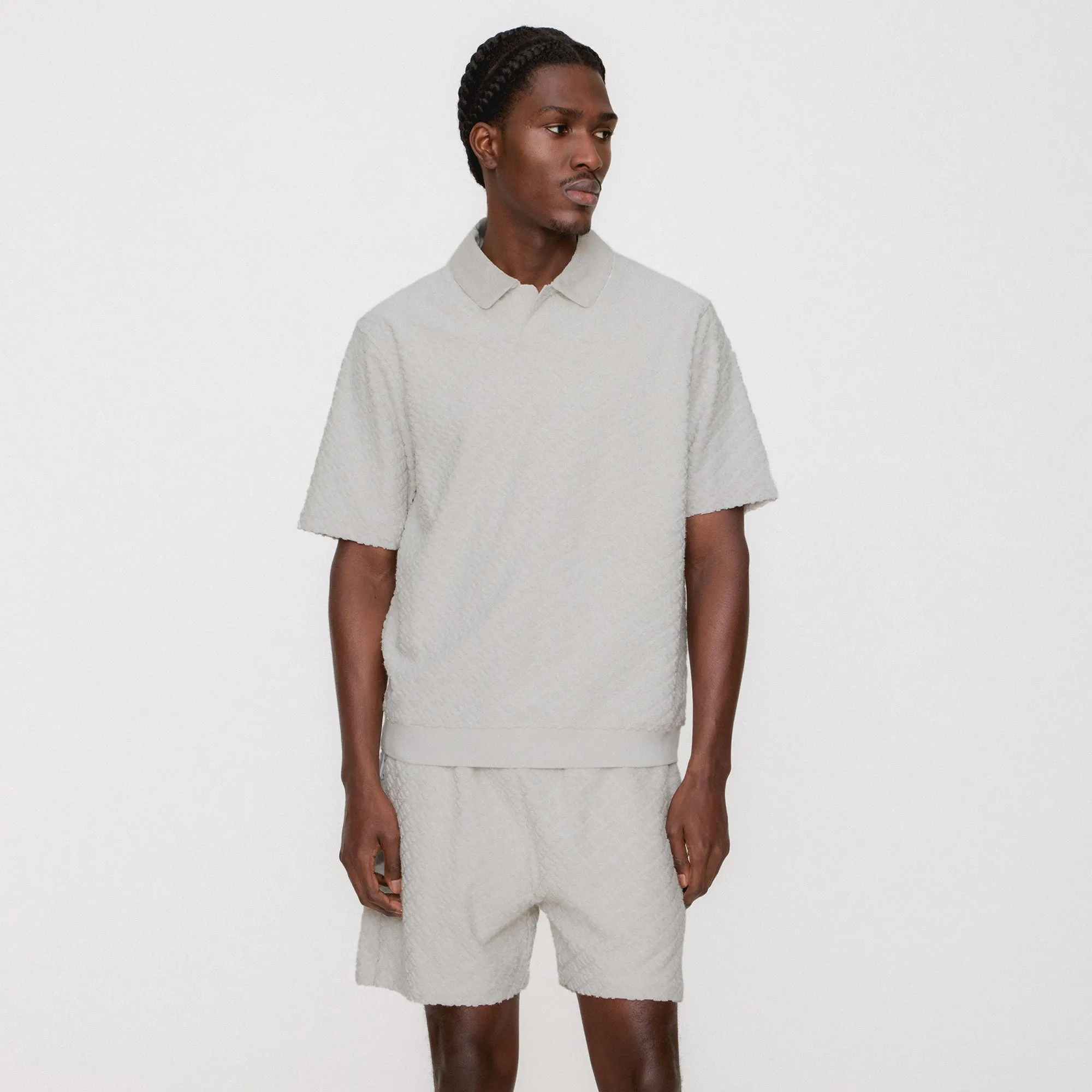 Casual Flex Easy Comfort Fit Kith Monogram Terry Graham Short - Concrete