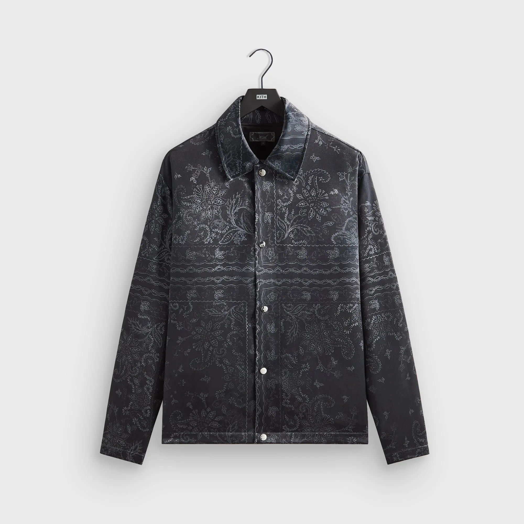 Kith Panelled Bandana Long Sleeve Coaches Jacket - Black Essential Style HypoallergenicInnerLayer
