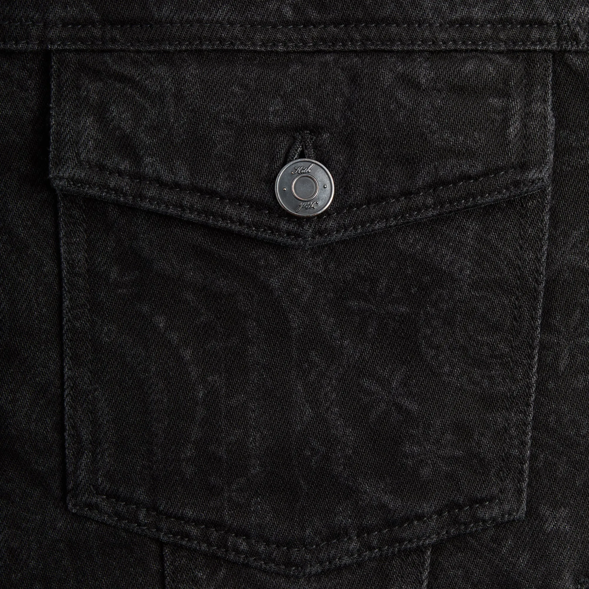 Kith Puffed Jase Denim Jacket - Black Hollow Fiber Fill Non Restrictive Movement