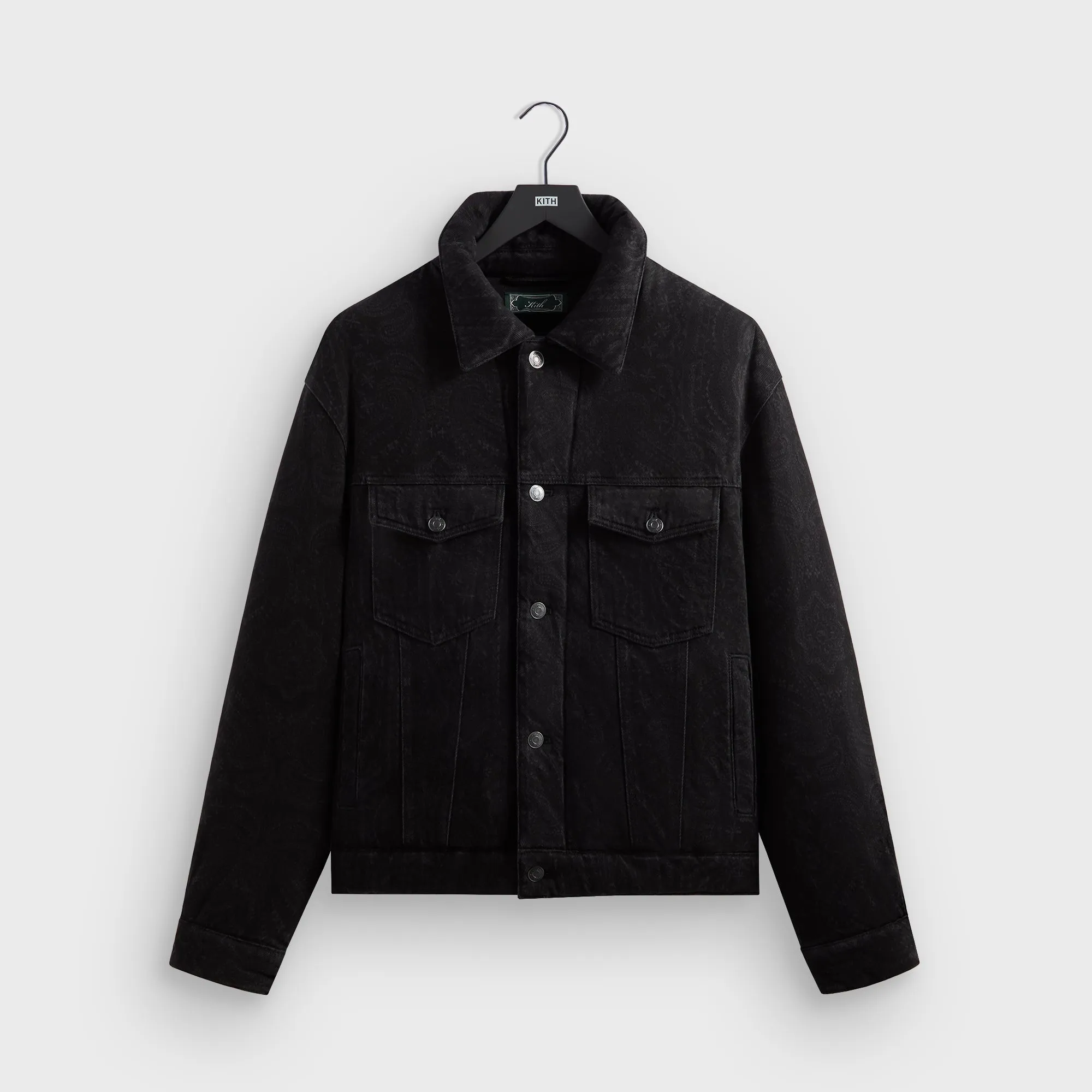 Contoured Back Panel Reflective Safety Details Kith Puffed Jase Denim Jacket - Black