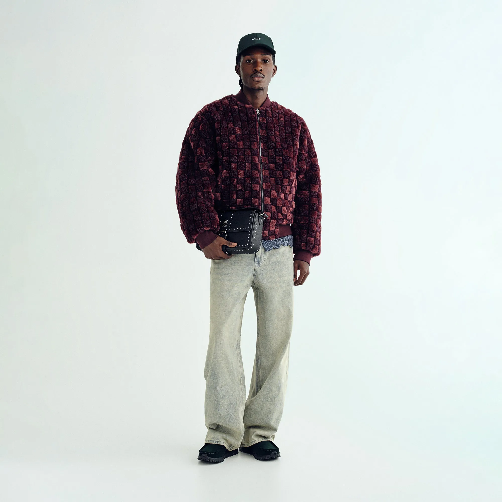 Compression Fit Kith Reversible Faux Fur Avery Bomber - Magma