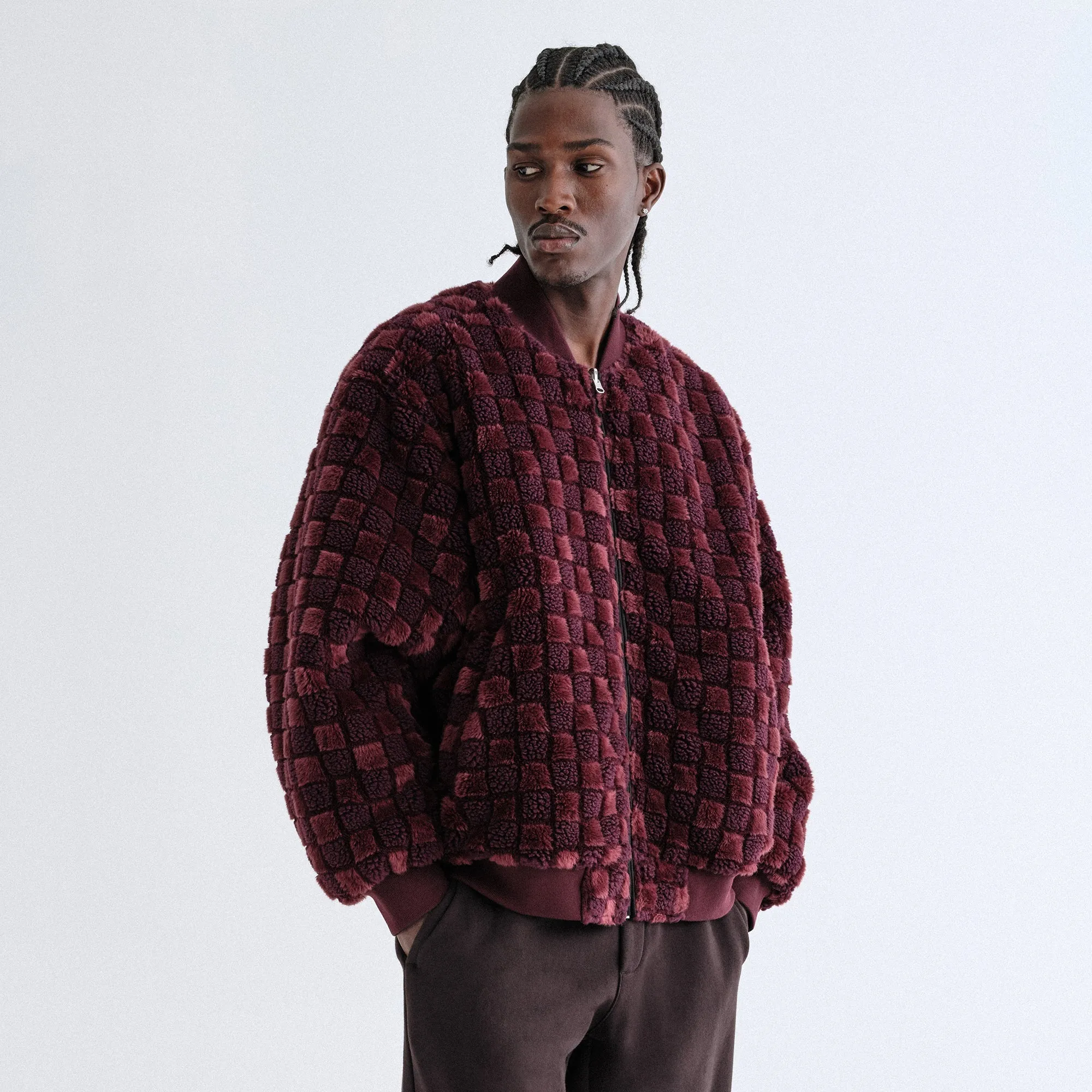 Soft Fleece Interior Oversized Fit Kith Reversible Faux Fur Avery Bomber - Magma