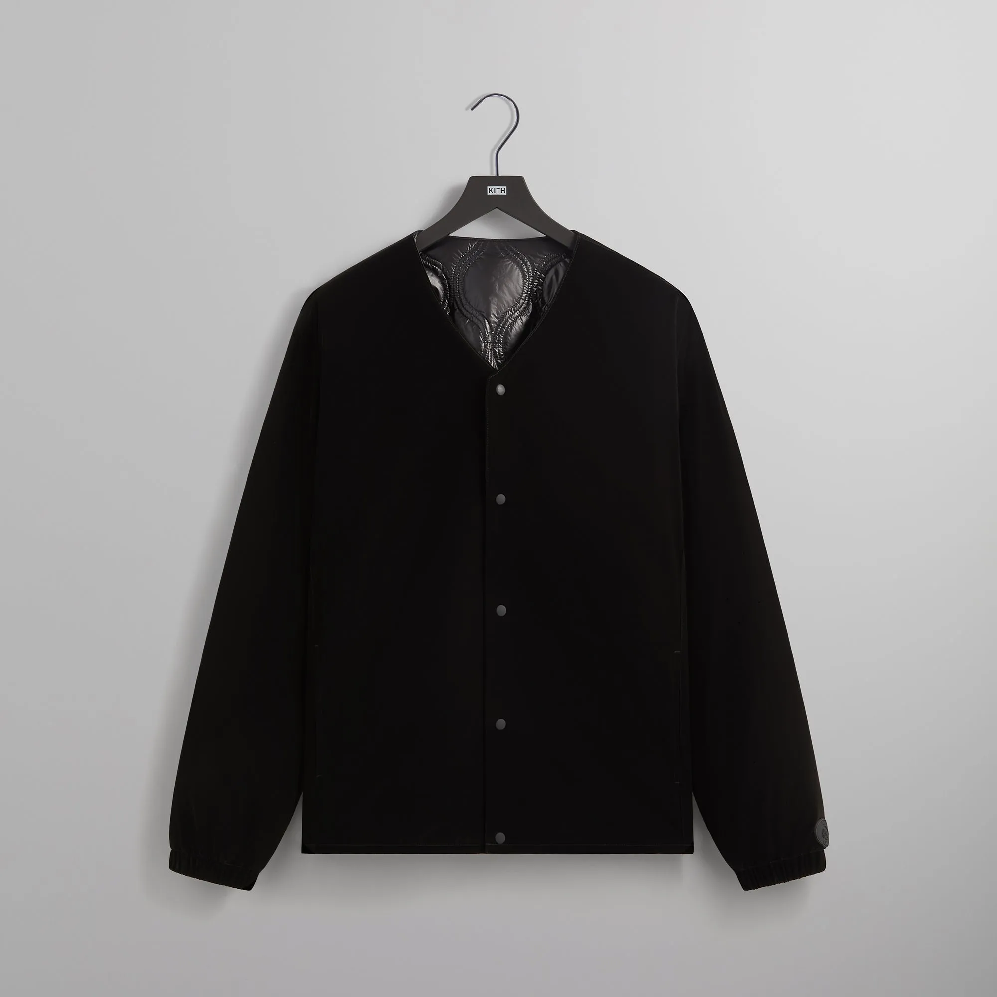 Kith Sueded Tech Winfield Quilted Liner - Black Daily Essential Lightweight Thermal Tech
