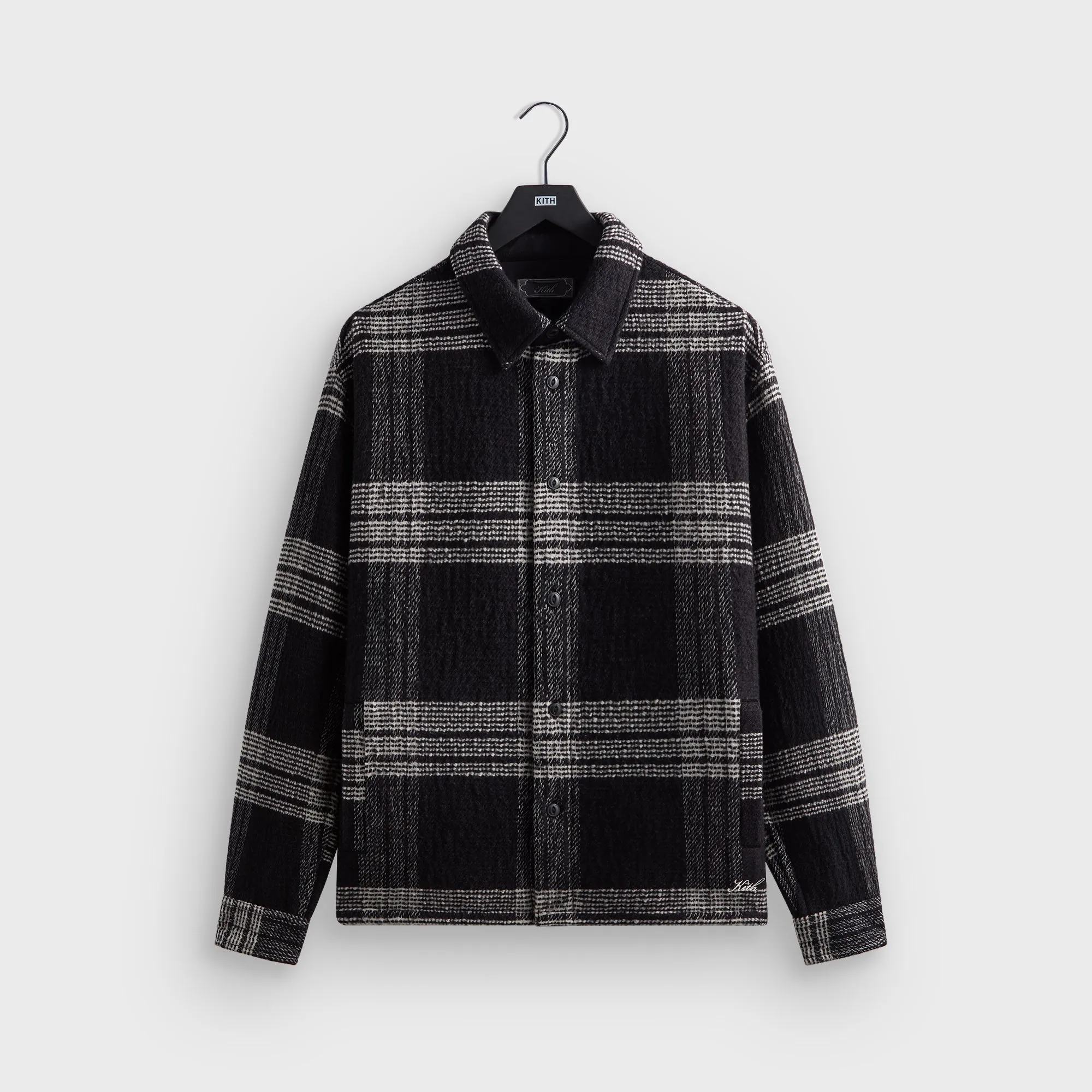 Kith Textured Plaid Isaiah Buttondown - Black On Duty Layer