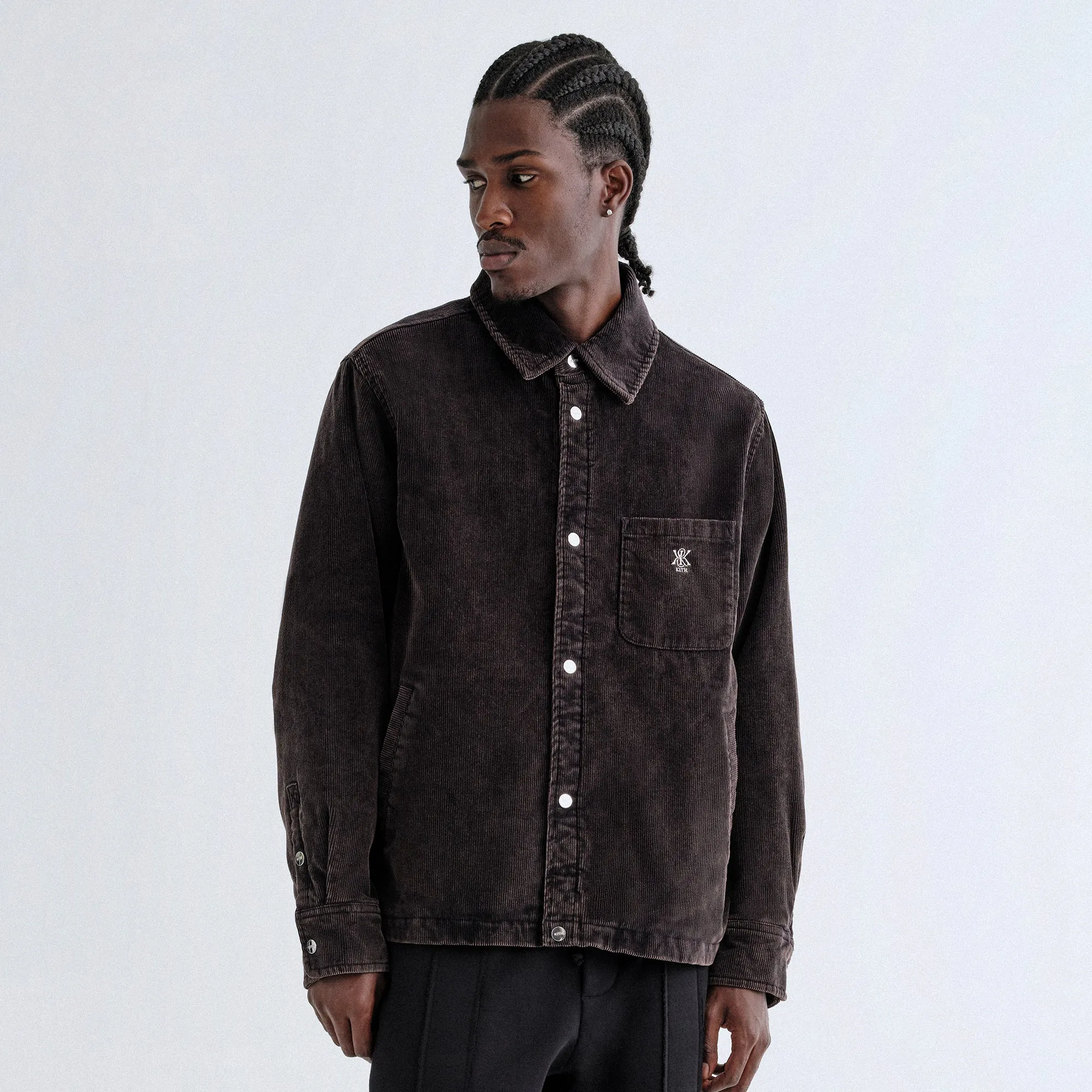 Kith Washed Corduroy Brixton Puffed Shirt Jacket - Ink Down Filled Anti Pilling Surface