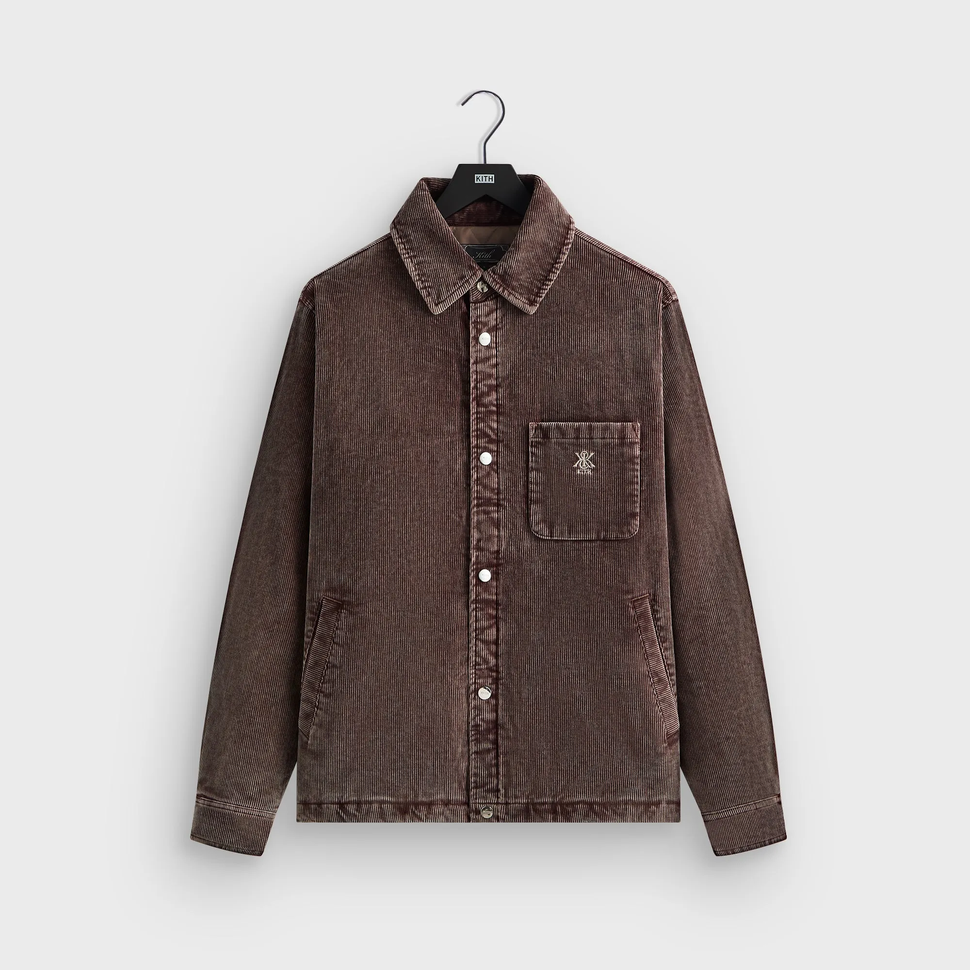 Kith Washed Corduroy Brixton Puffed Shirt Jacket - Saddle Seamless Shoulder Construction Insulated Padding