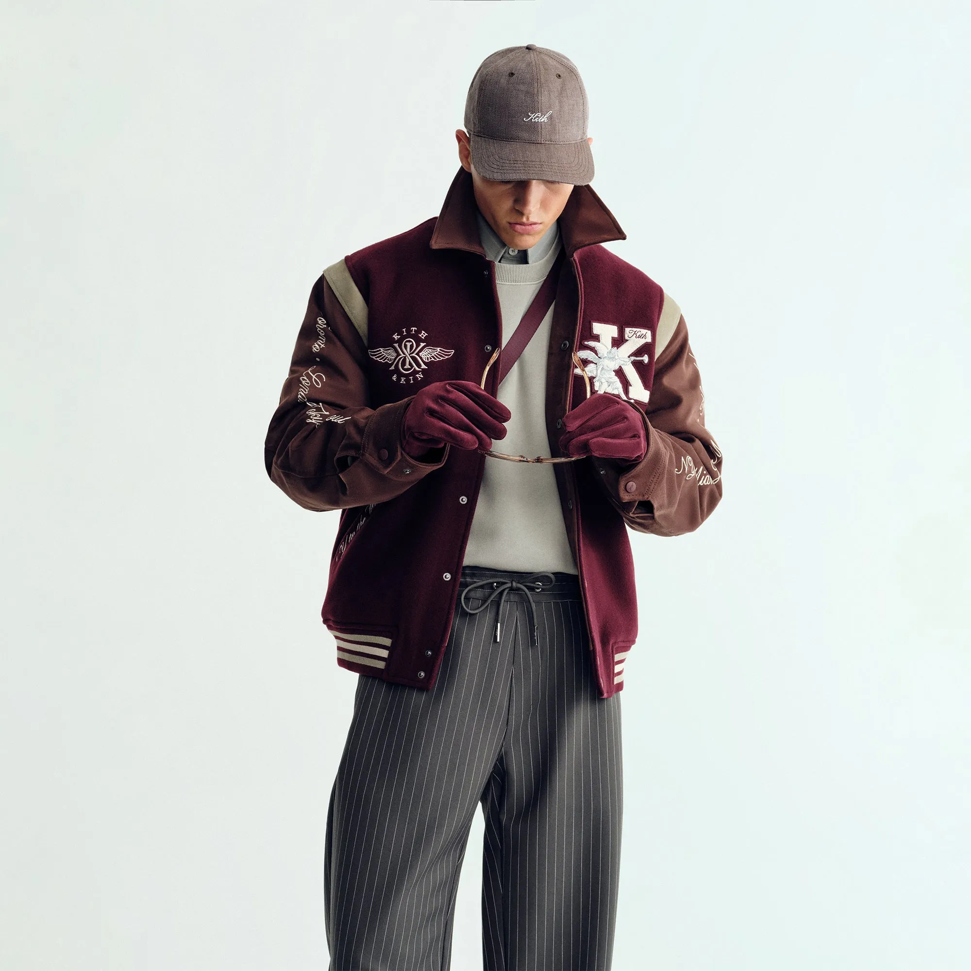 Kith Wool & Microsuede Varsity Jacket - Magma AllPurposeFastening Wind Chill Protection