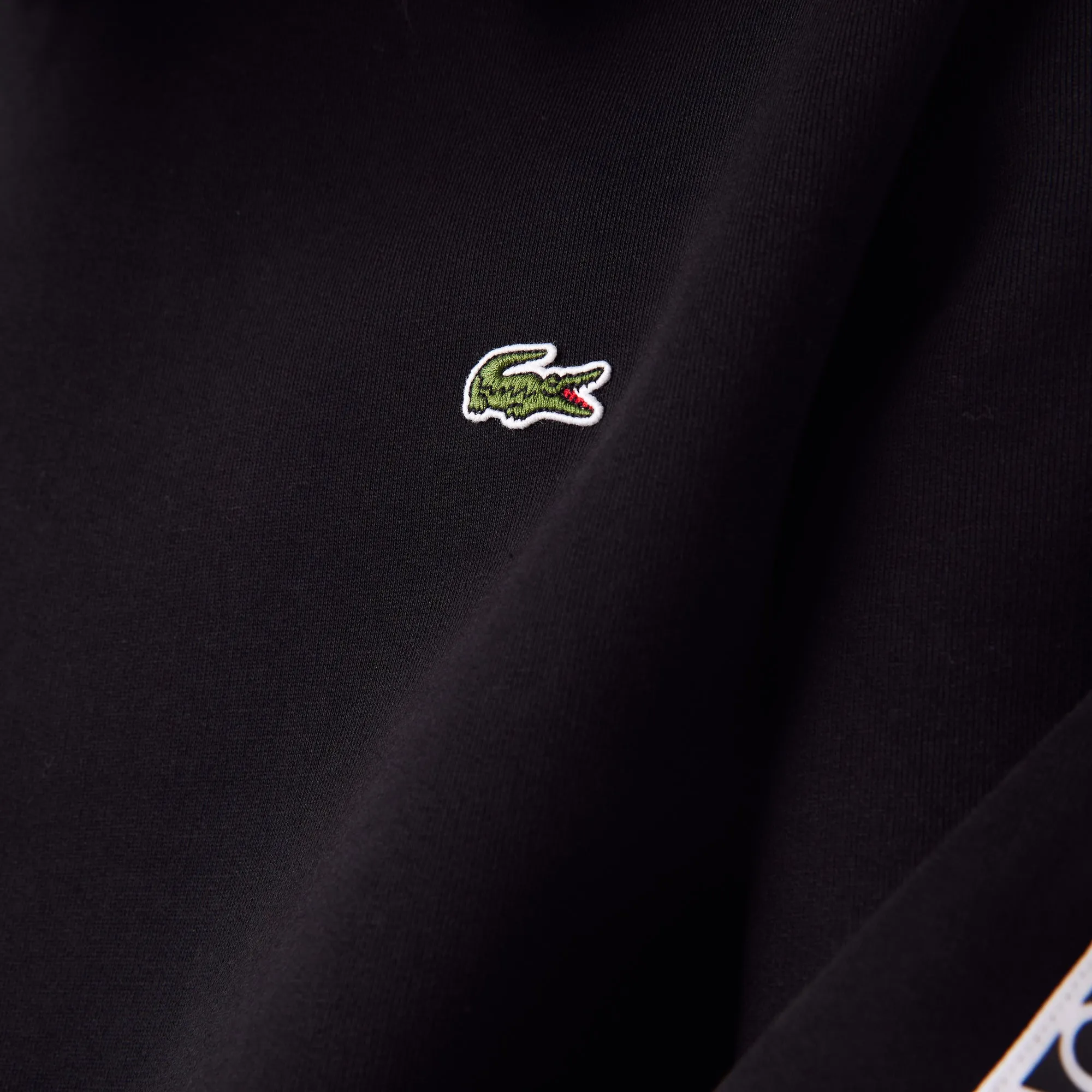 Urban Fashion Hiking Essential Lacoste Tape Sleeve Crew Sweat SH9884 - Black