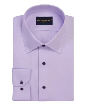 Go-To Look Smart Casual Wear Lavender Spread Collar Non-Iron Herringbone Dress Shirt