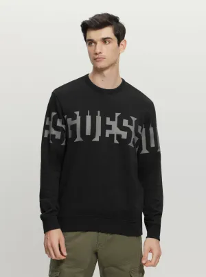 sequin Eco Black Logo Jumper