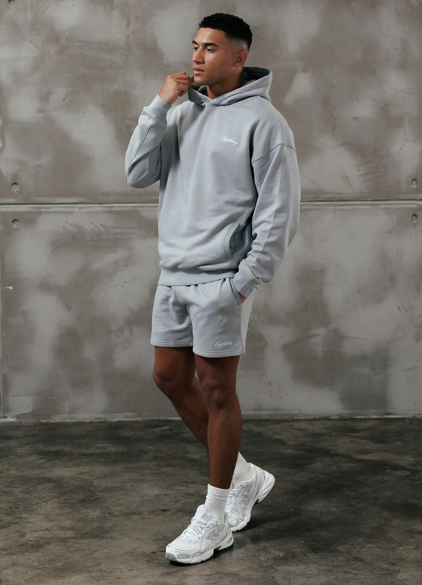 Cool Vibes Suede Gym King Script Relaxed Fit Hood - Urban Grey