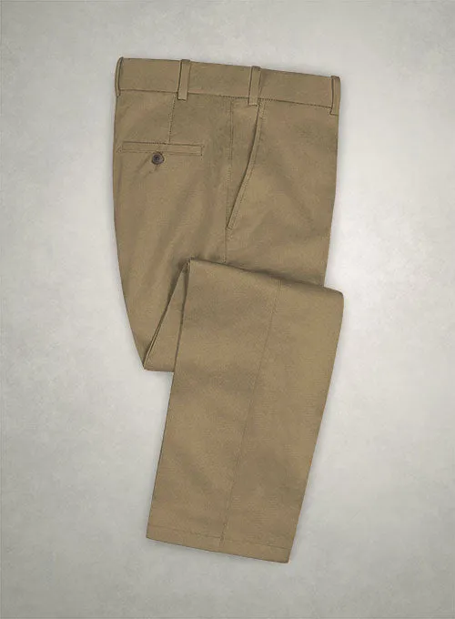 Italian Hunter Khaki Cotton Stretch Pants Fashion Fit Cozy Touch