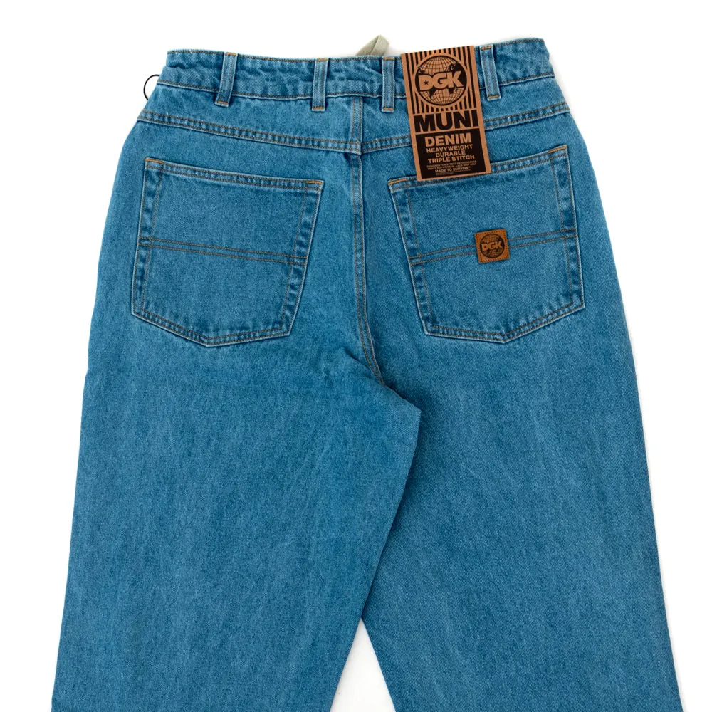 Casual Performance Fit HighDensityWeave Muni Denim Pant (Washed Indigo)