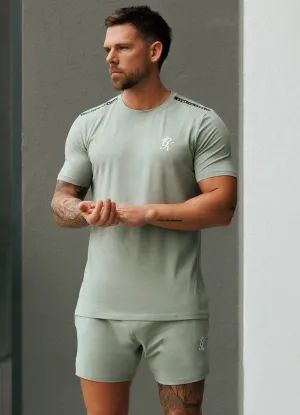 sporty and comfortable Gym King Taped Jersey Tee - Frosted Sage