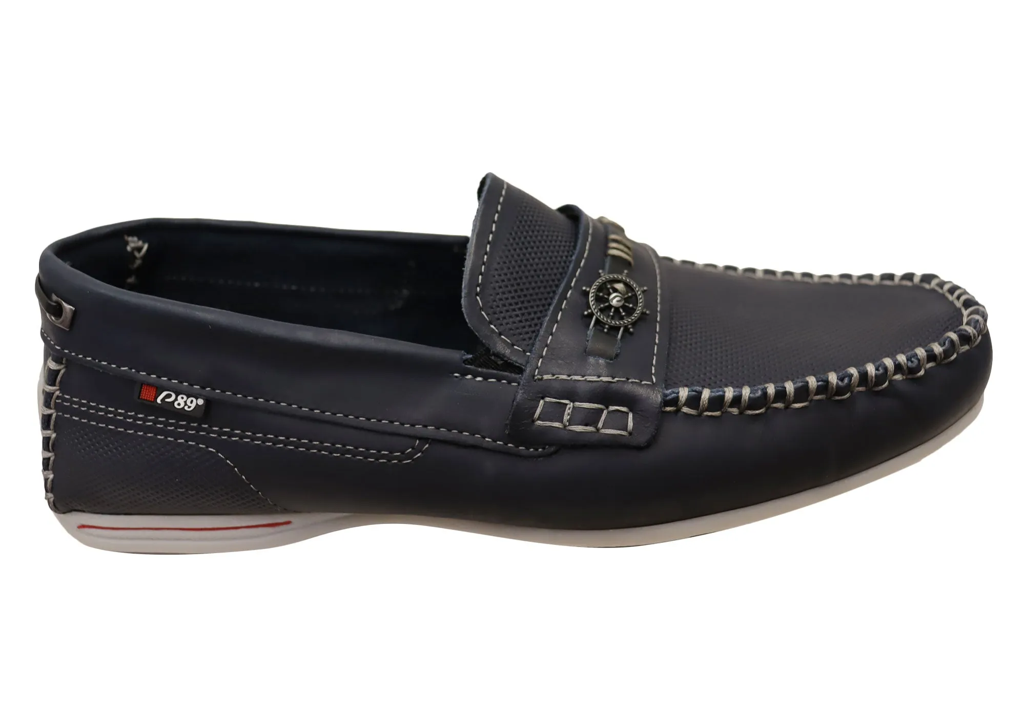 Pegada Cove Mens Comfortable Leather Loafers Shoes Made In Brazil Versatile Padding Sole Grip