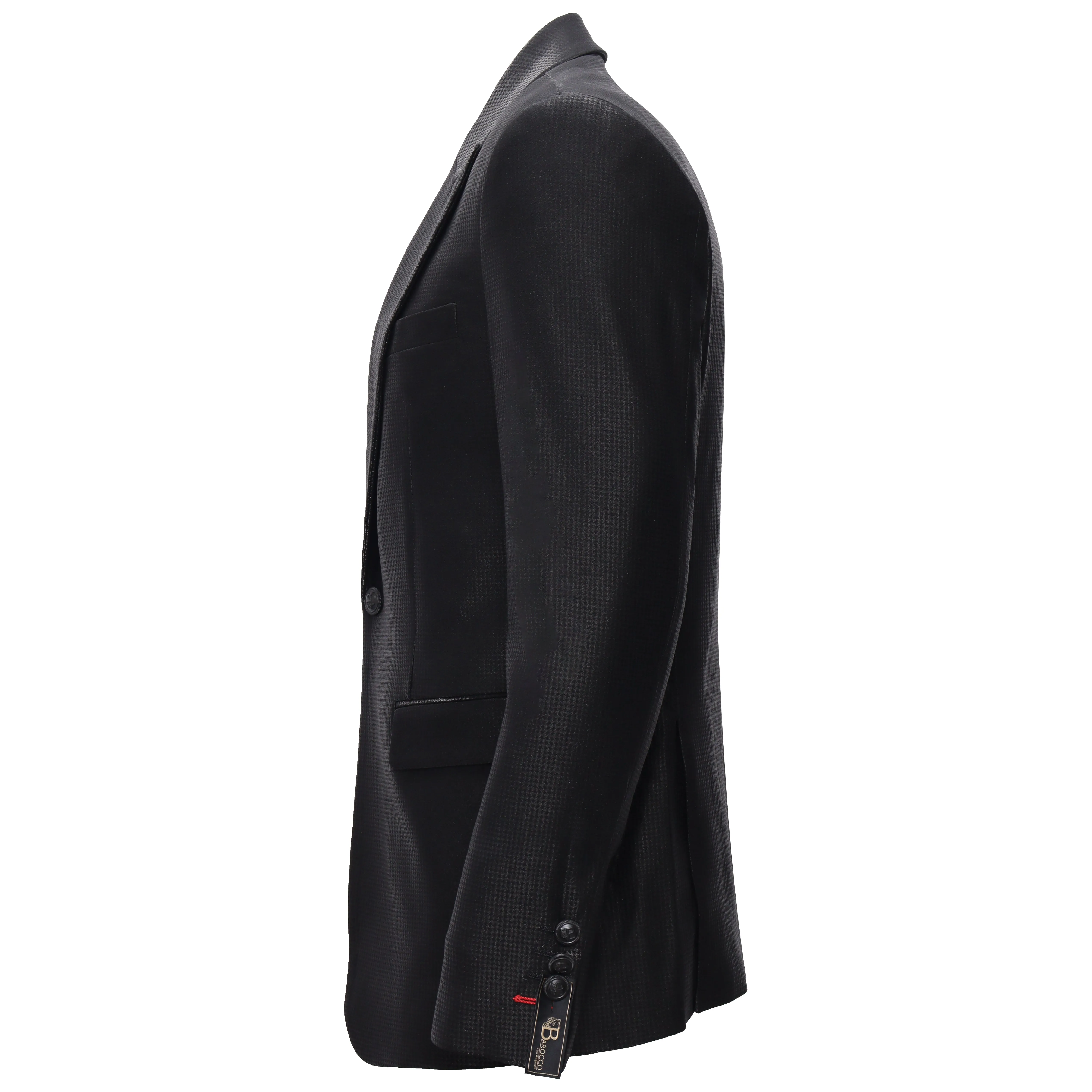 Men??s Elegant Black Textured Blazer BLACK Adventure Day Look Durable Stitching