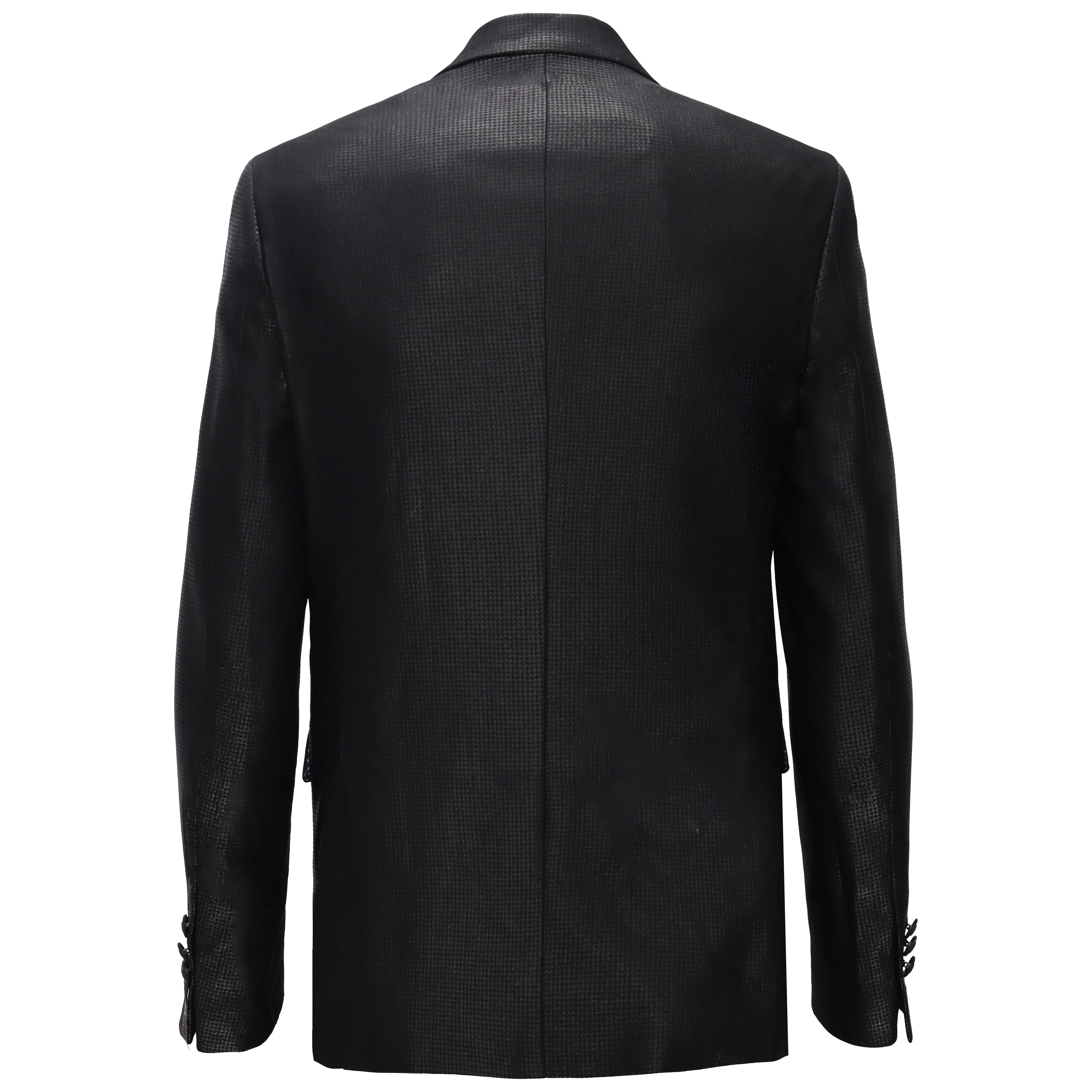 High End Look Airflow Ventilation System Men??s Elegant Black Textured Blazer BLACK