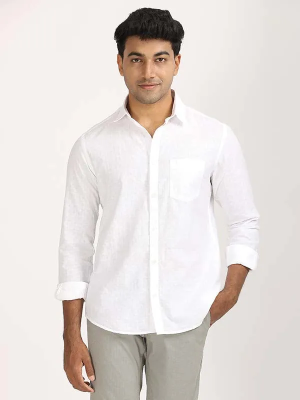 Chic Design Men Solid Full Sleeve Cotton Shirt