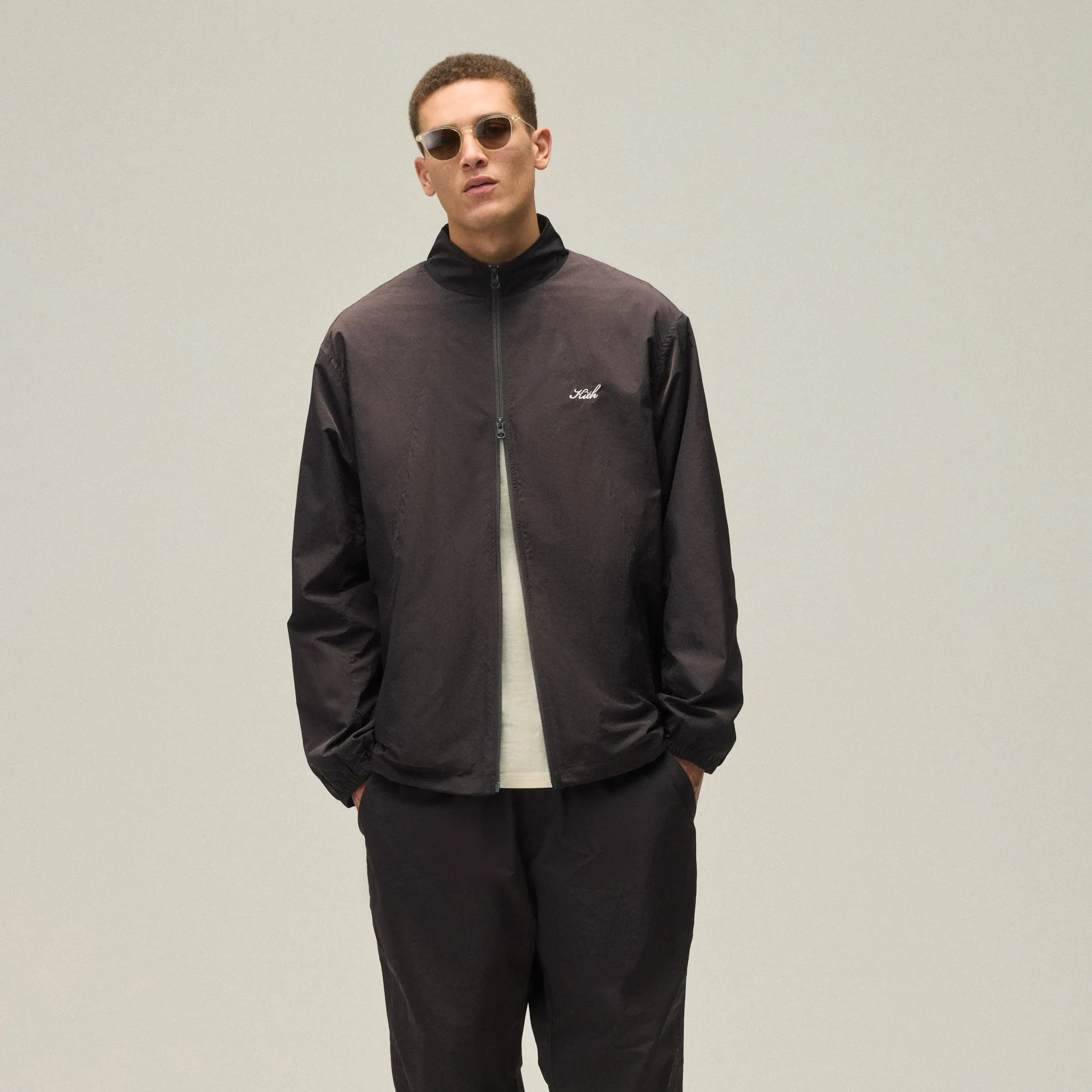 Clean Lines Softshell Fabric Kith Wrinkle Nylon Windsor Panelled Track Jacket - Kindling