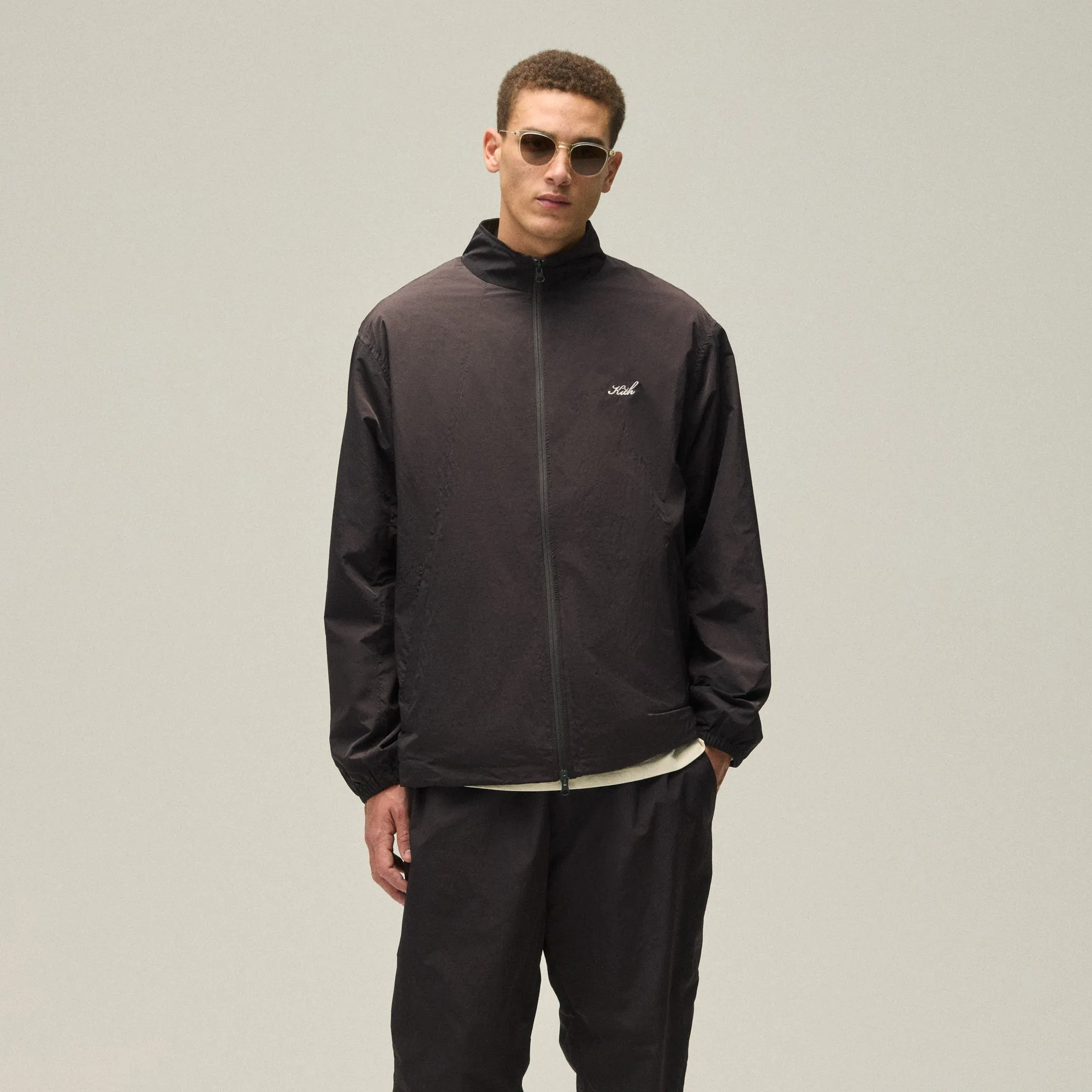 High Density Weave Moisture Wicking Finish Kith Wrinkle Nylon Windsor Panelled Track Jacket - Kindling