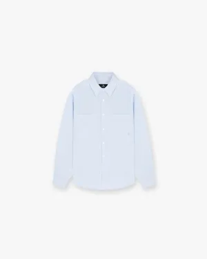 Long Sleeve Pinstripe Shirt - Baby Blue Neutral Colors
