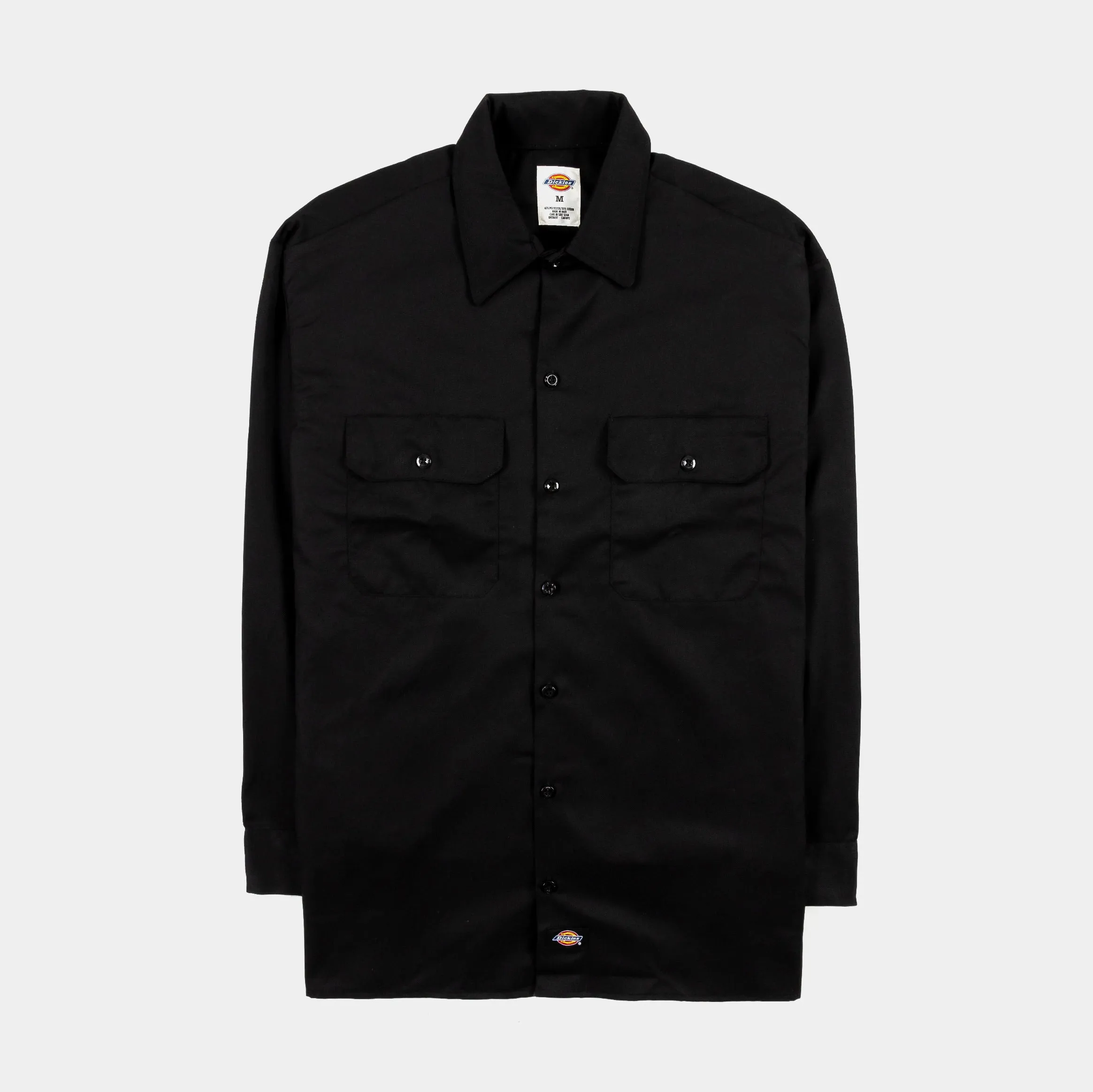 Long Sleeve Twill Work Mens Long Sleeve Shirt (Black) Minimal Look Everyday Fashion Look