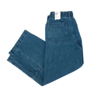 Loose Double-Knee Denim Skate Pant (Diffused Blue / White) Core Comfort Comfy Movement Fit