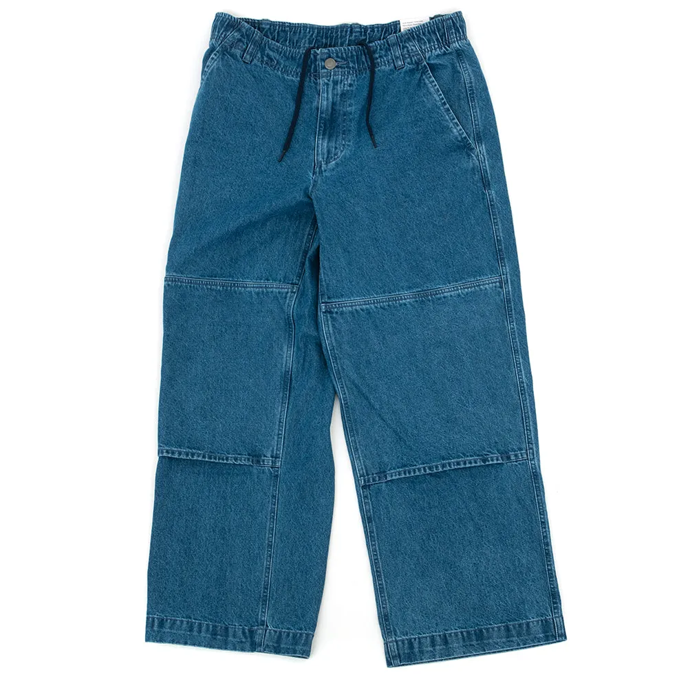 PermeableCloth Loose Double-Knee Denim Skate Pant (Diffused Blue / White)