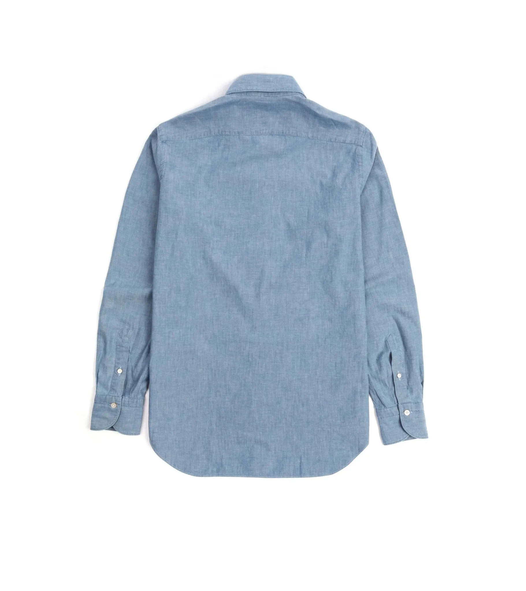Finamore Gaeta Classic Cotton Luigi Sport Shirt: Chambray Customizable Option