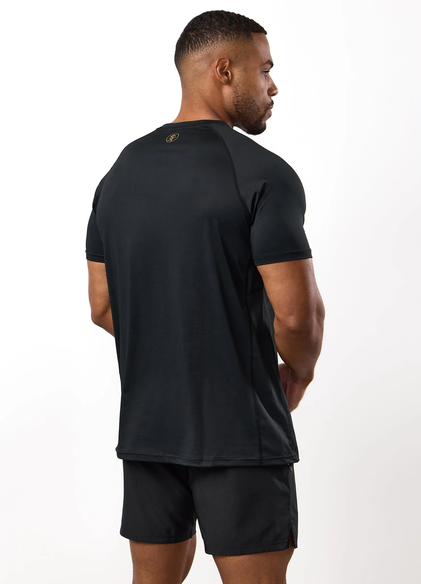 Gym King Energy Tee - Black/Gold Quick Layer