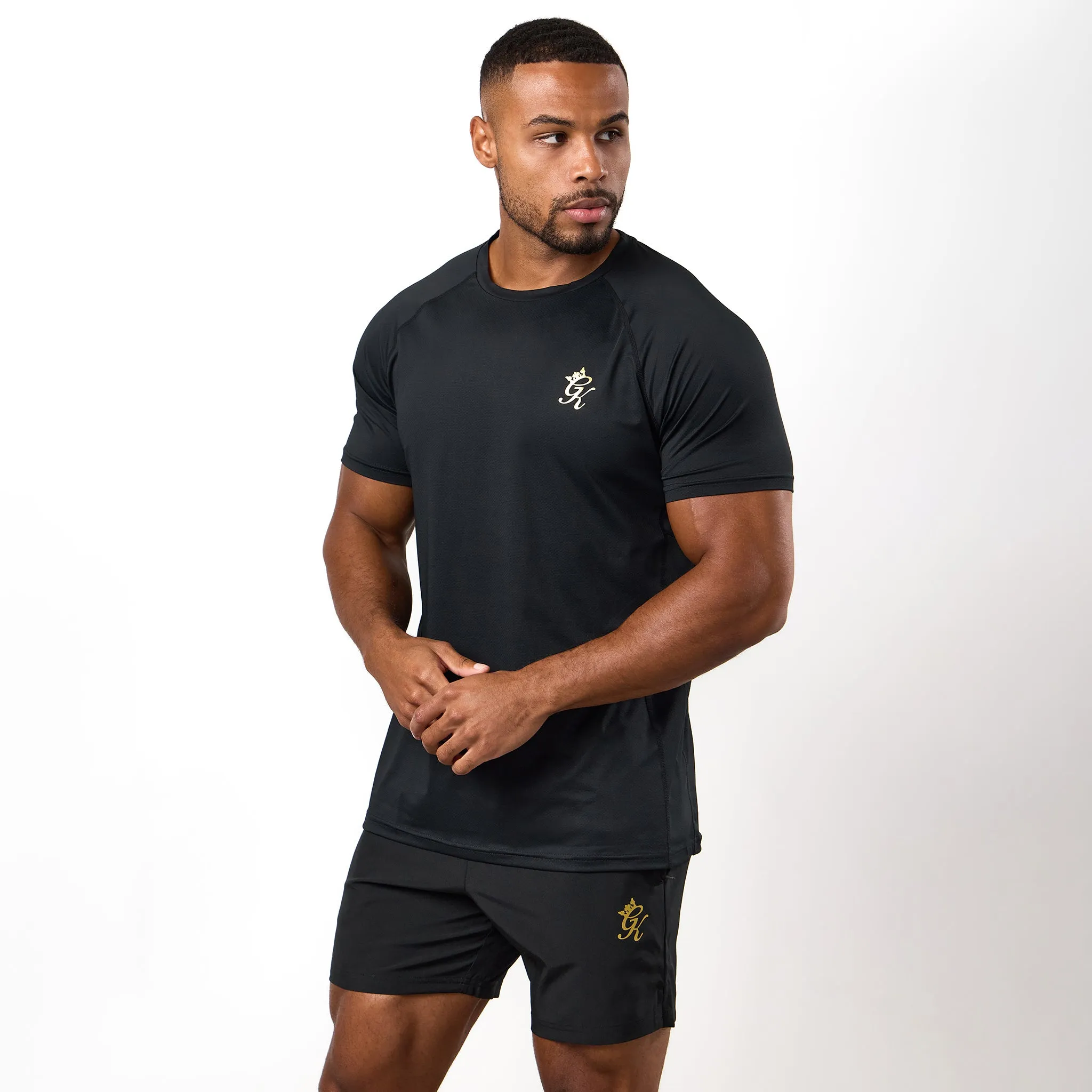 Anti Pilling Finish Bold and Comfortable Gym King Energy Tee - Black/Gold