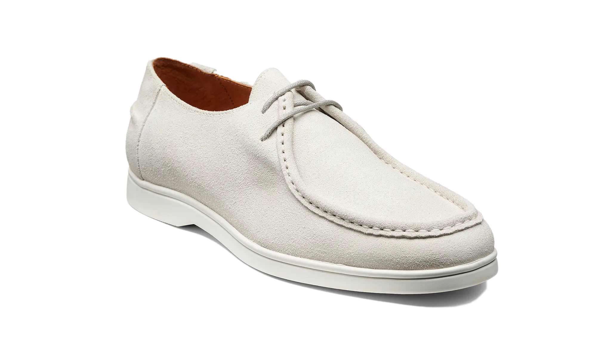 Meeting Attire Fashion Routine Vigo - White Suede White Sole