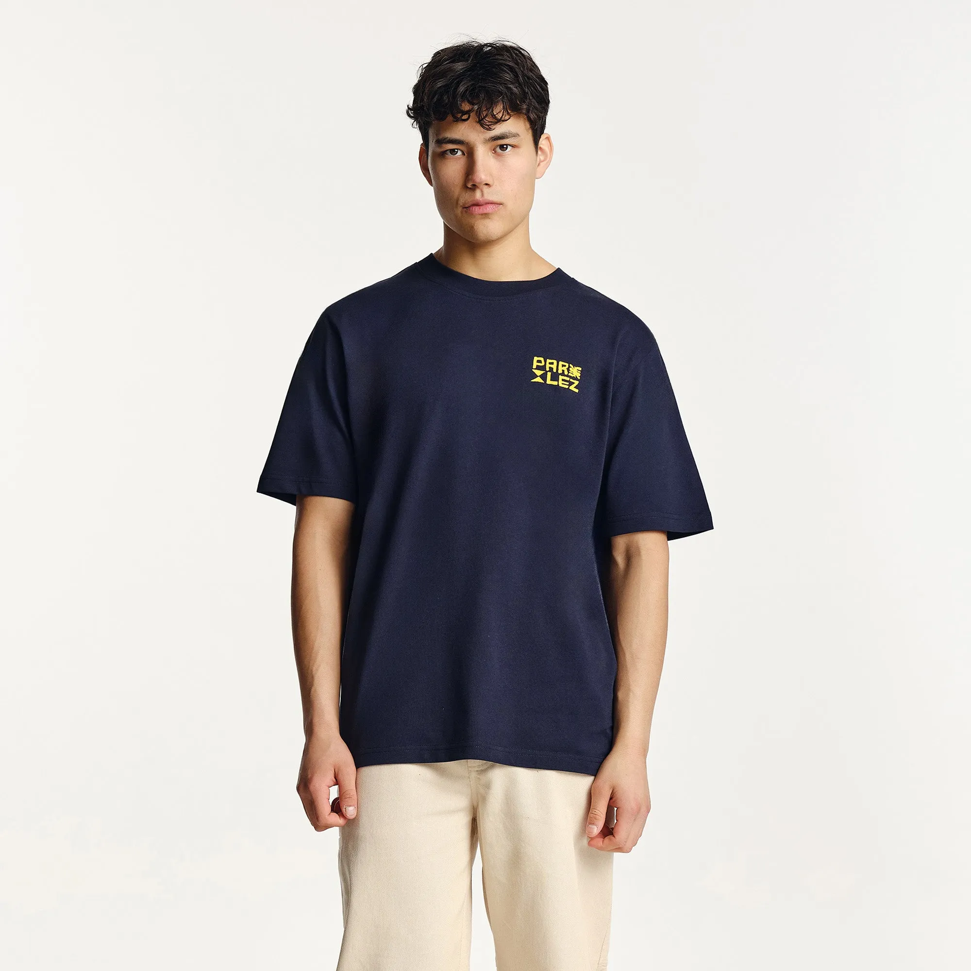 Ribbed Collar Design Maran T-Shirt Midnight