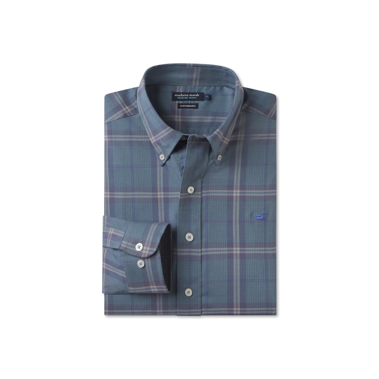 Non Iron Material Marion Performance Plaid Dress Shirt