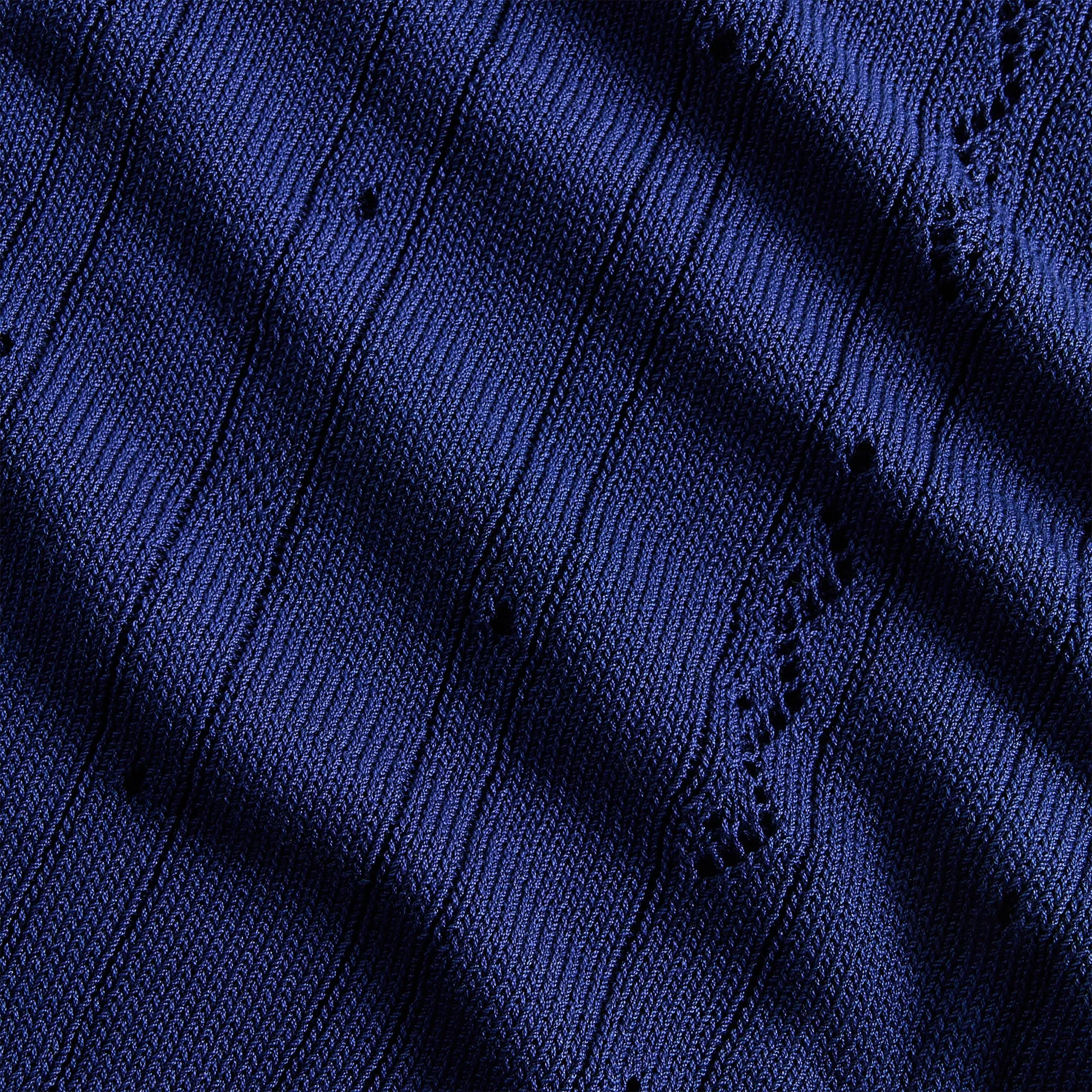 Durable Fabric Eco Friendly Dyed Fabric Marni Short Sleeve Crochet Polo Shirt - Bluette