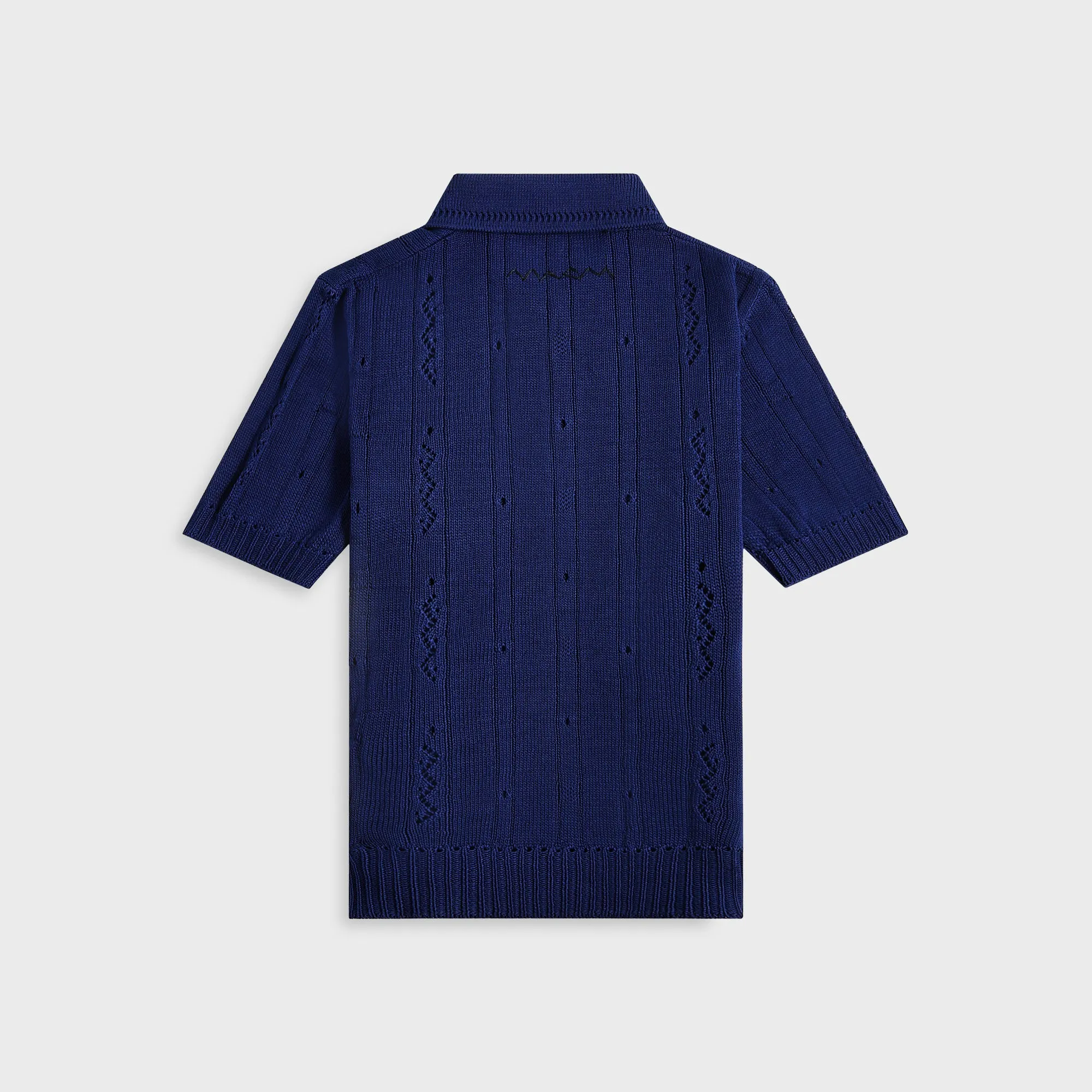 Soft Comfort Design Affordable Fashion Marni Short Sleeve Crochet Polo Shirt - Bluette