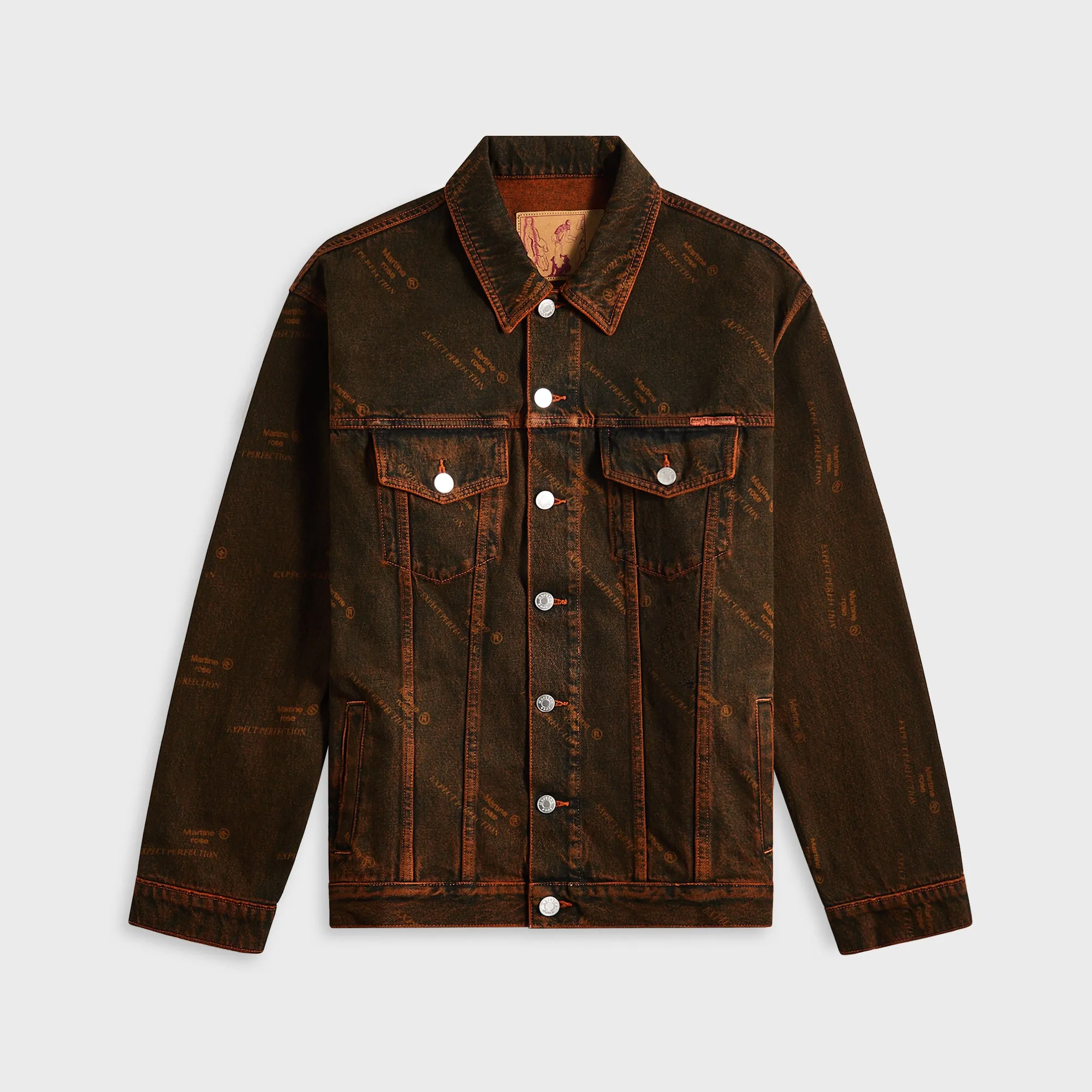 Warm Lining Versatile Daily Layer Martine Rose Oversized Denim Jacket - Orange Laser