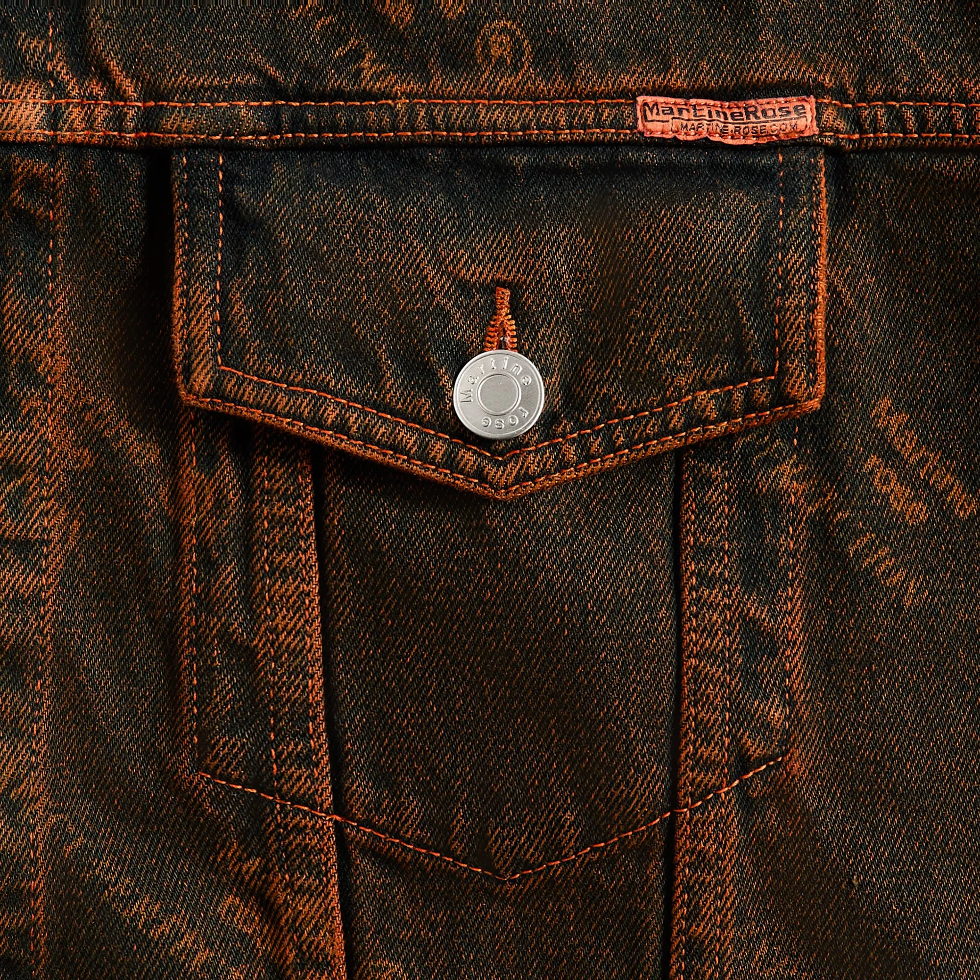 RibbedTrims Martine Rose Oversized Denim Jacket - Orange Laser