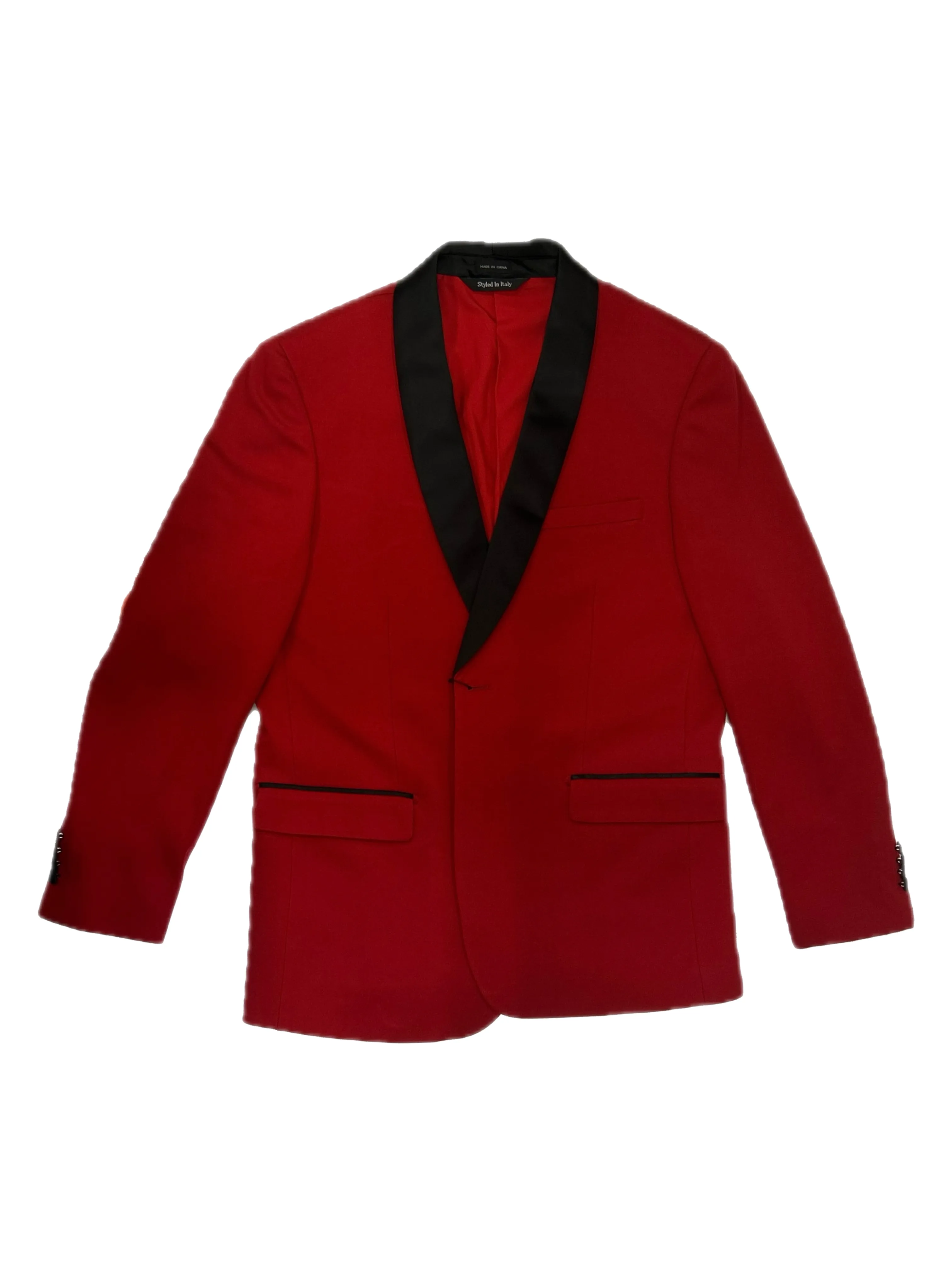 Mazari 5920 4-Way Stretch Tux Blazer Red (Copy) Flatlock Seam Construction