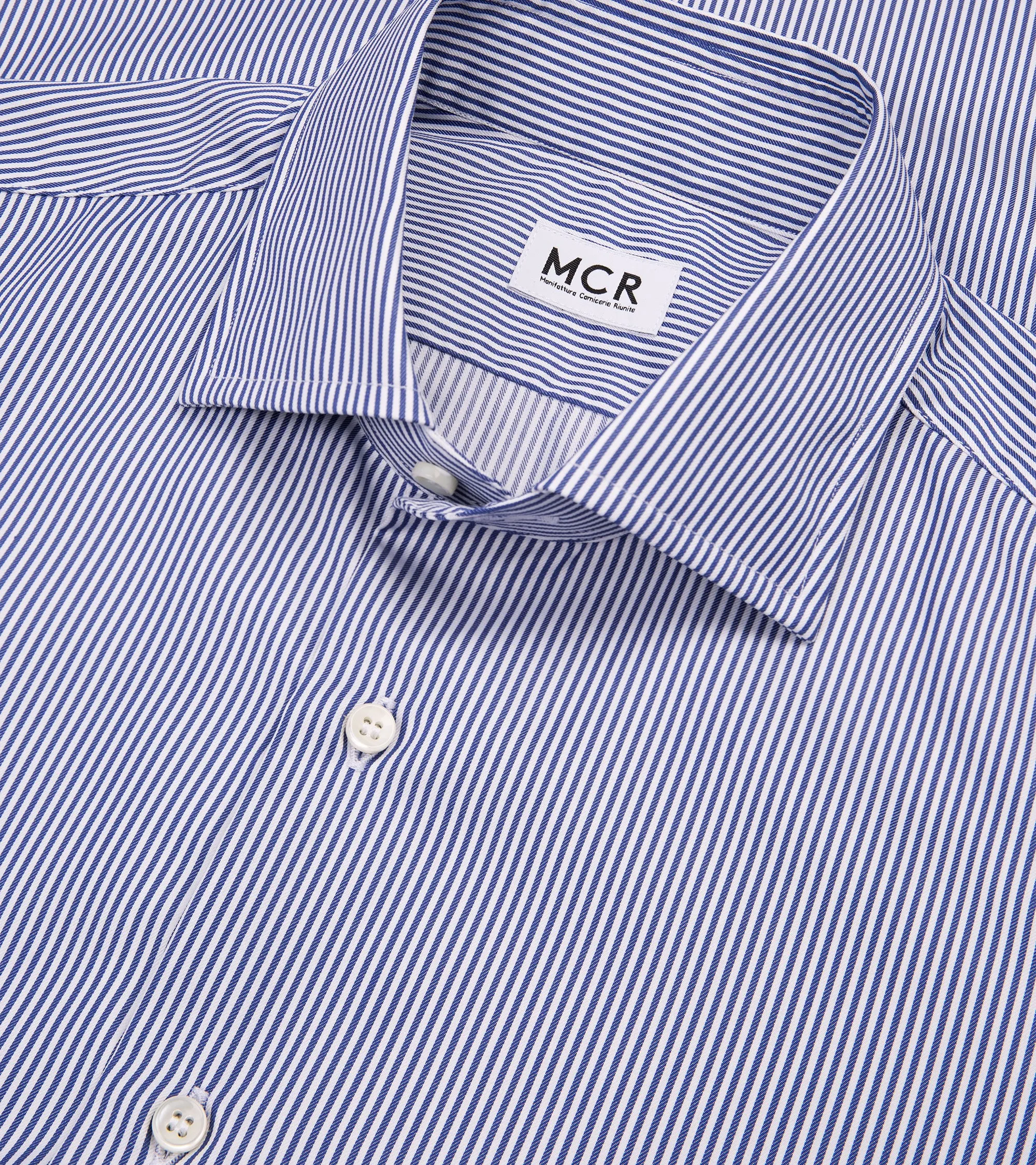 Trendy Outfit elegant design MCR Slim Twill Striped Shirt: Dark Blue