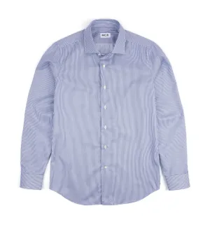 MCR Slim Twill Striped Shirt: Dark Blue Relaxed Fit