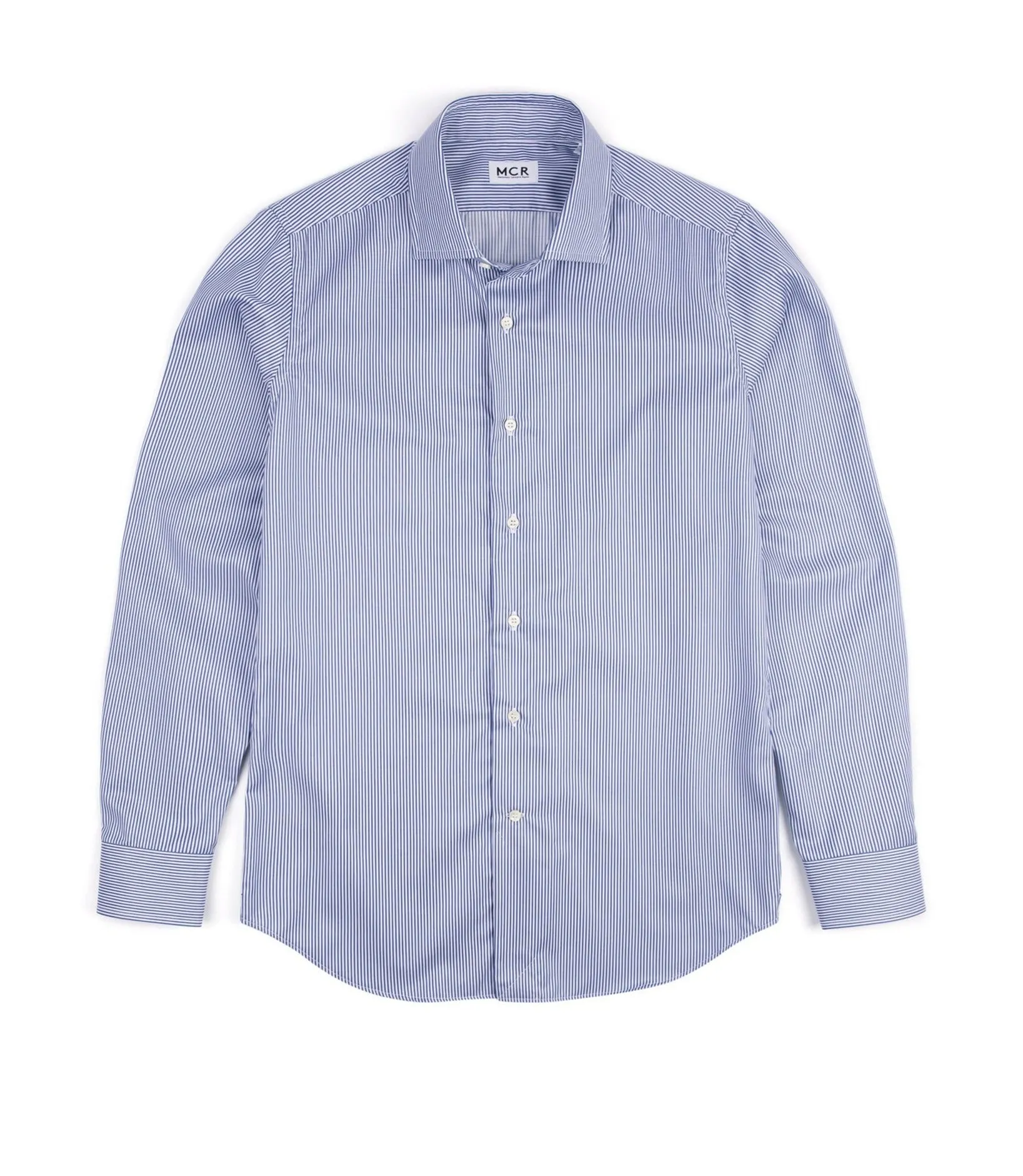 MCR Slim Twill Striped Shirt: Dark Blue Relaxed Fit