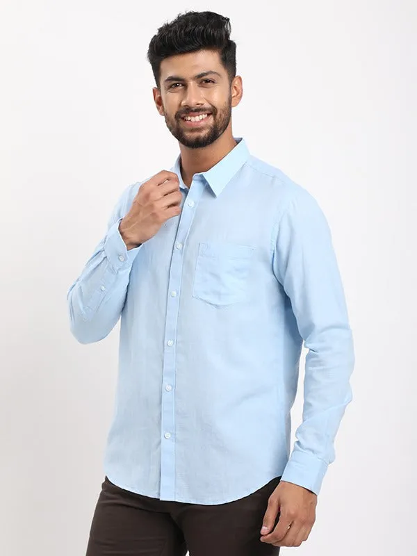 Bold Hue Men Solid Full Sleeve Cotton Blend Shirt